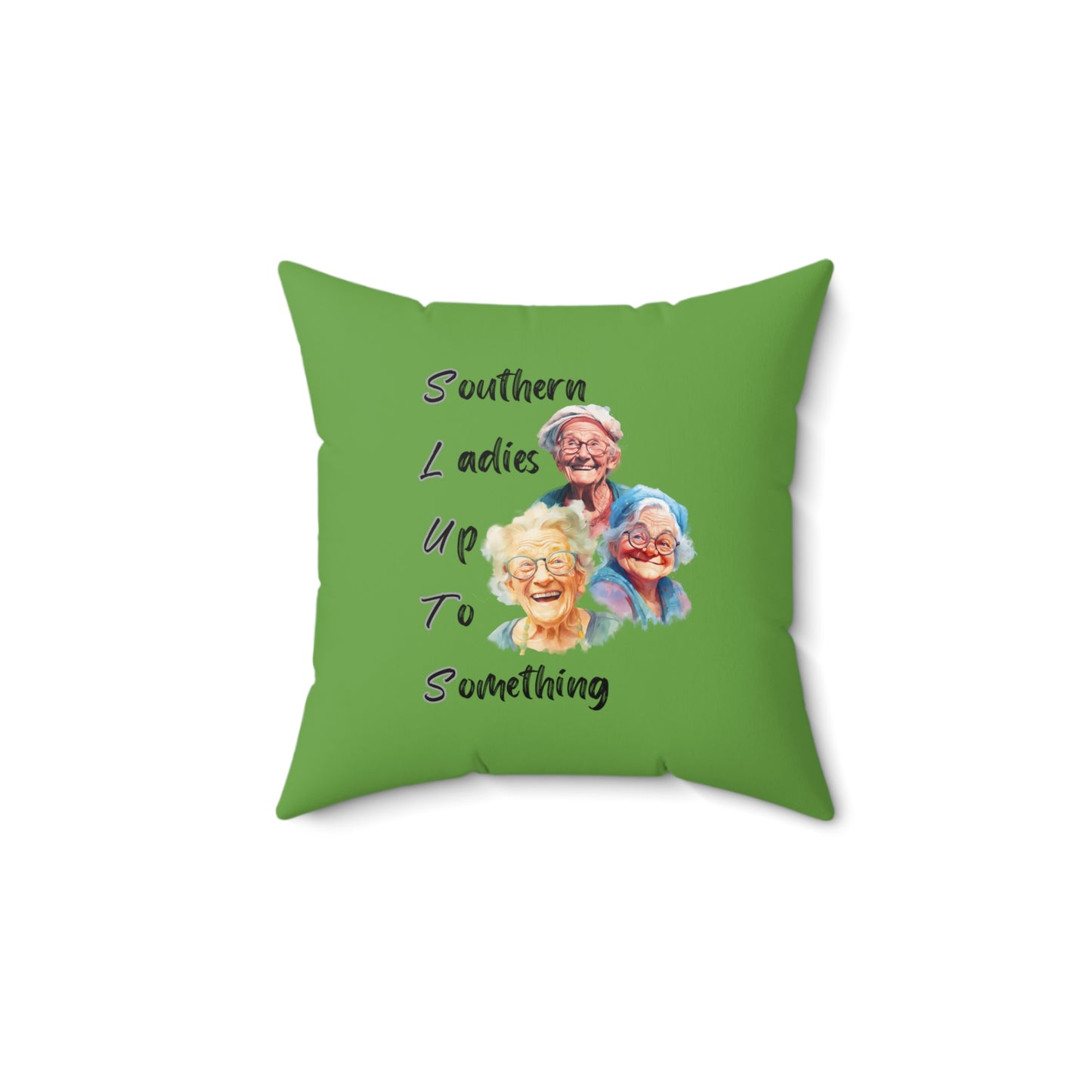 Green Spun Polyester Square Pillow Multiple Sizes SLUTS