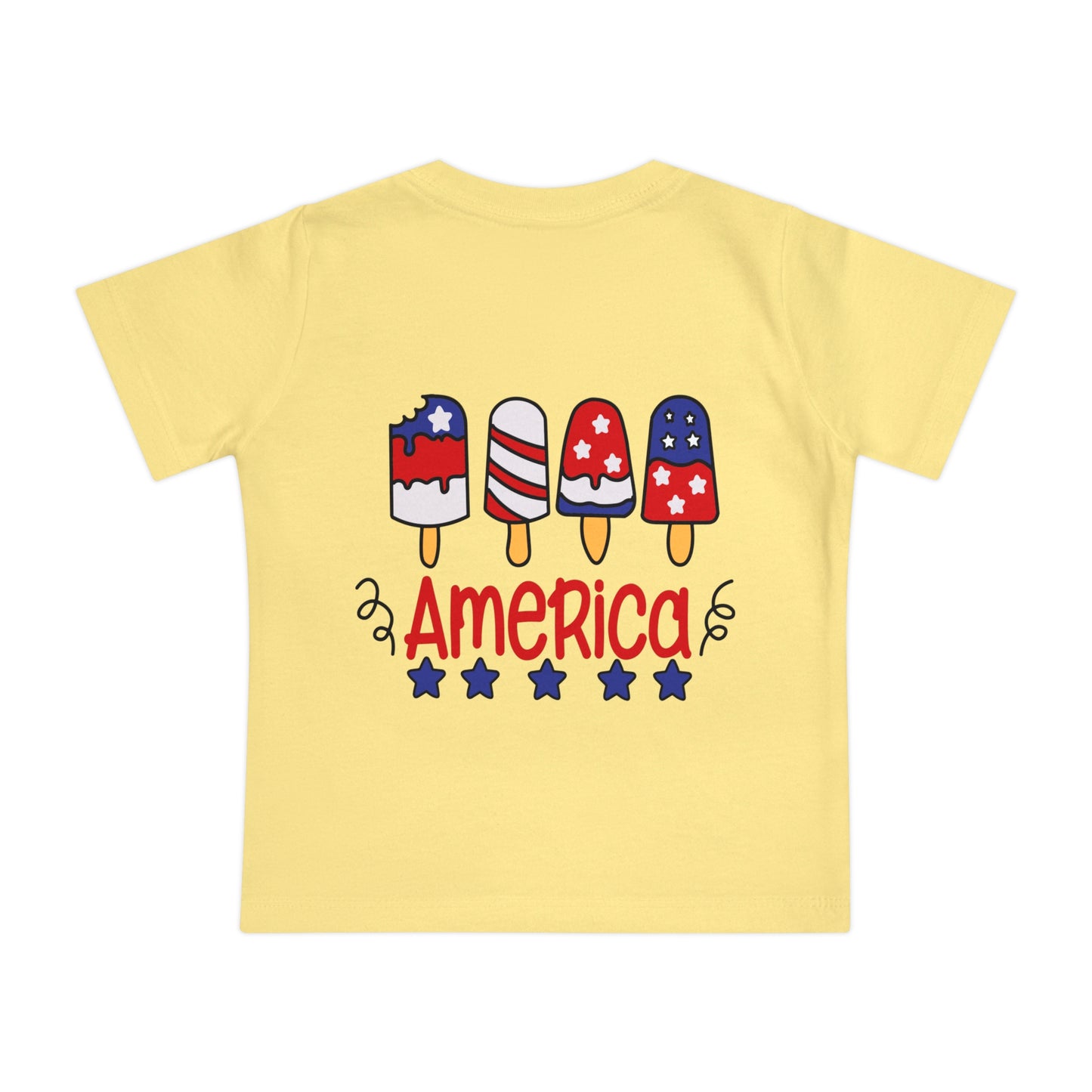 Red White and Cute 4th of July Baby Short Sleeve T-Shirt Patriotic