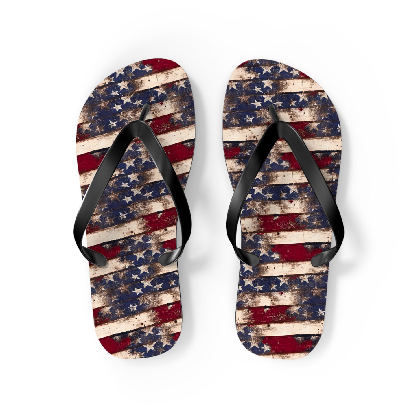 Distressed Retro Flag Flip Flops