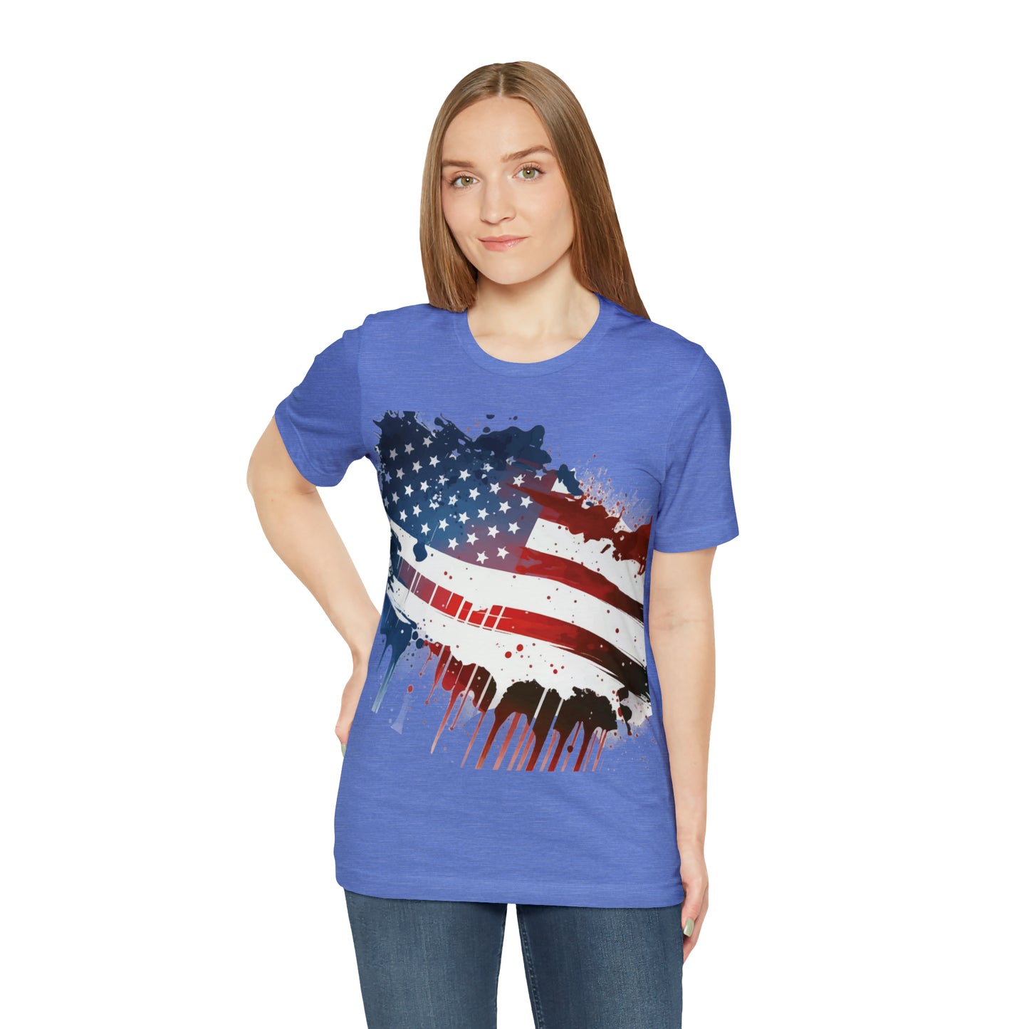 American Flag Unisex Jersey Short Sleeve Tee Patriotic July 4th