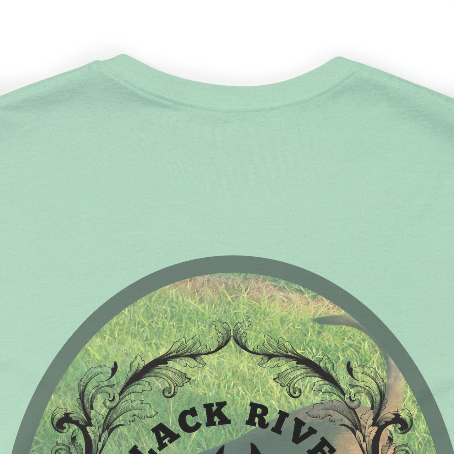 Black River Search & Rescue Logo with Lucy Unisex Jersey Short Sleeve Tee