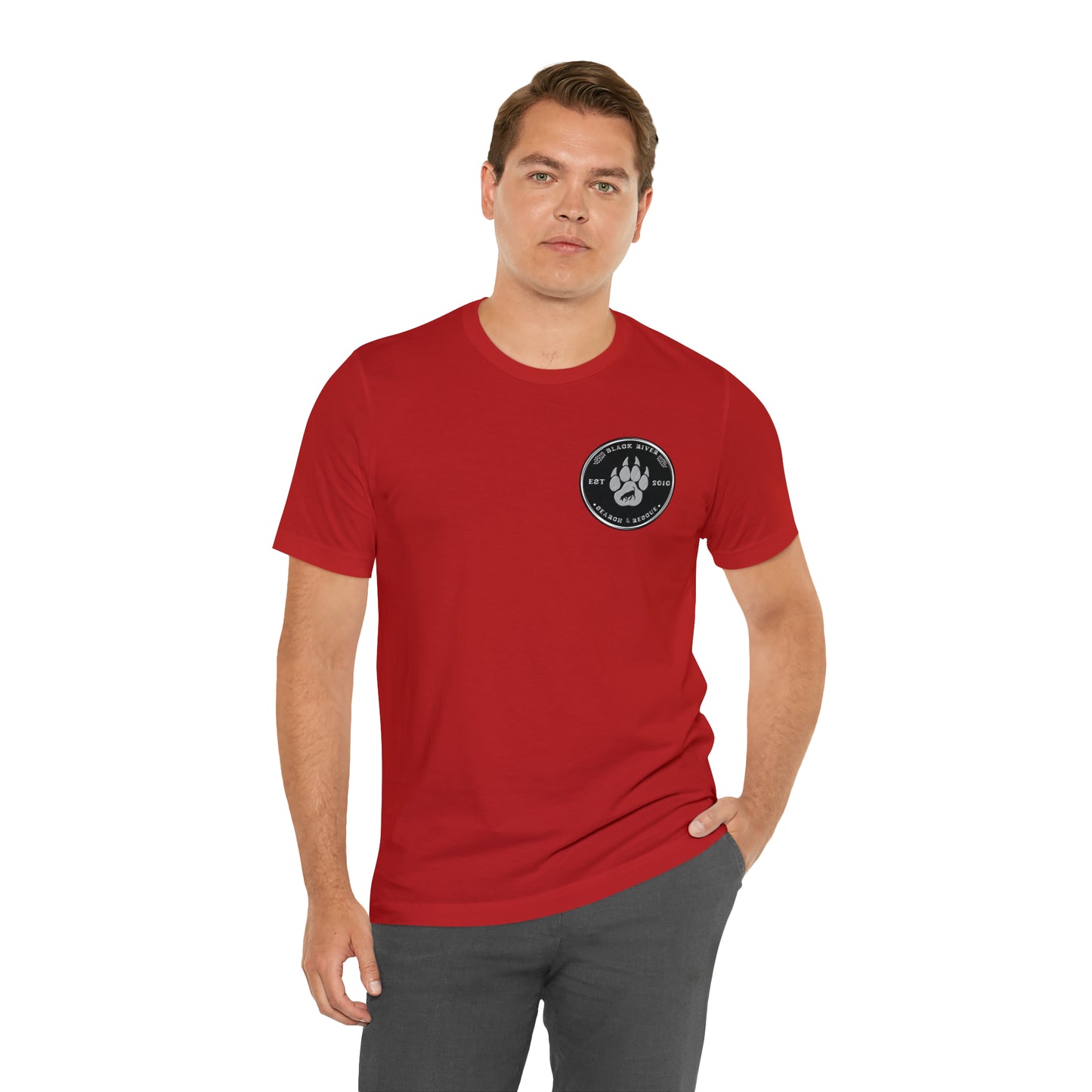 Black River Search & Rescue Logo Black Unisex Jersey Short Sleeve Tee