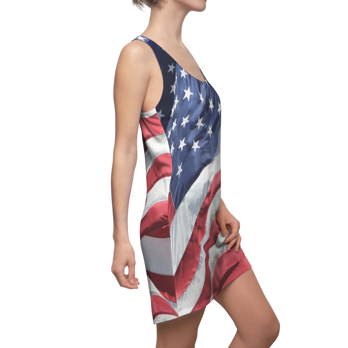 American flag dress Women's Racerback Dress Patriotic