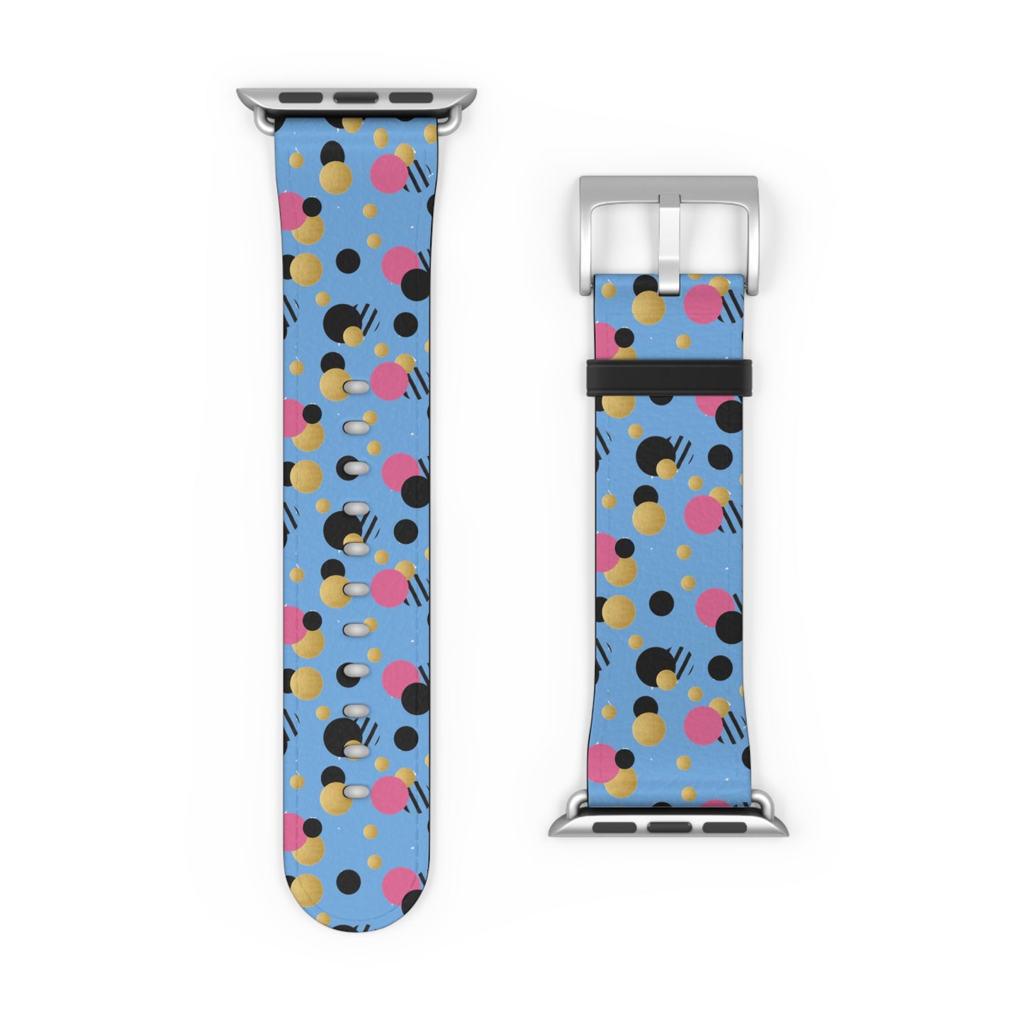 Pink Black Gold Polka Dot light Blue Apple Watch Band