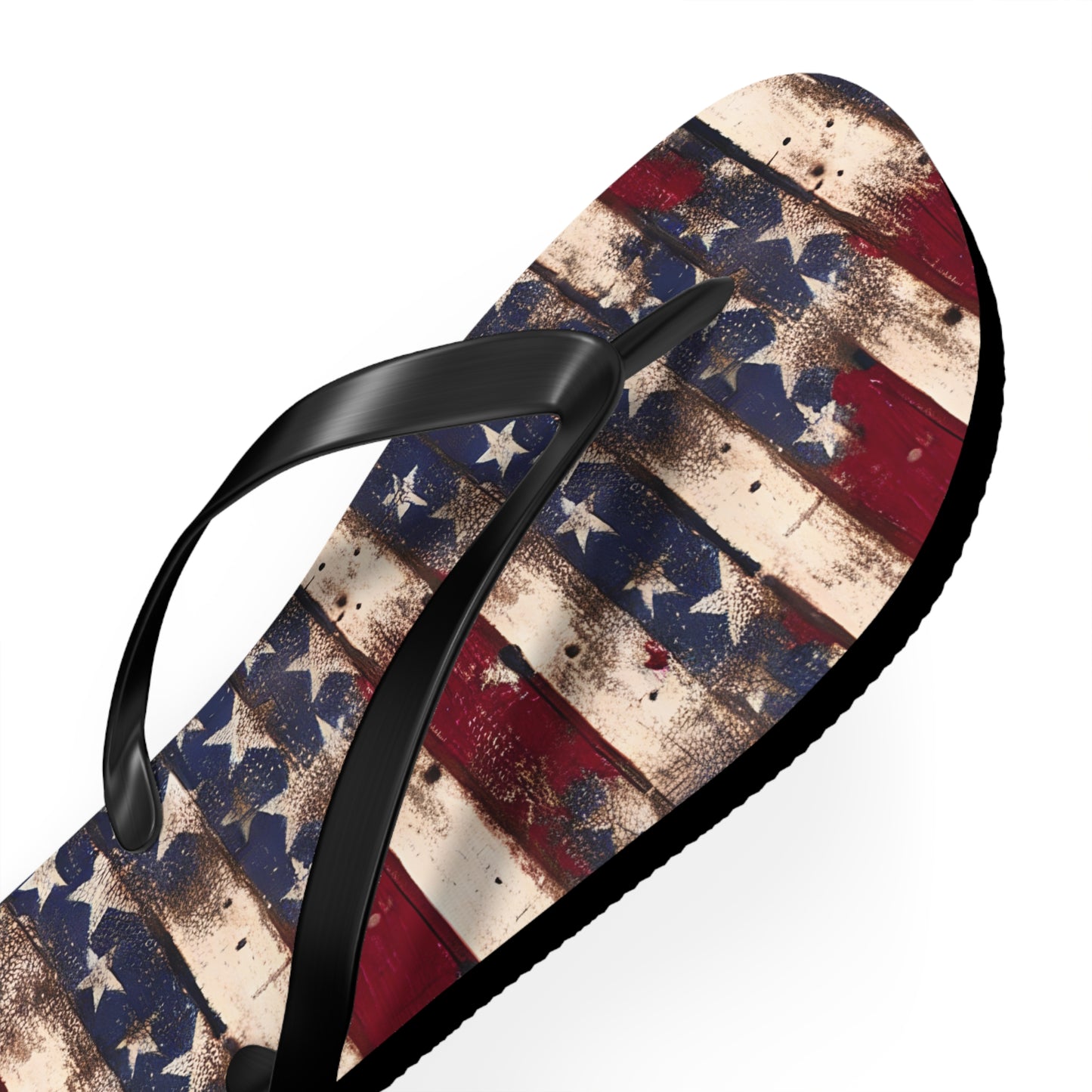 Distressed Retro Flag Flip Flops