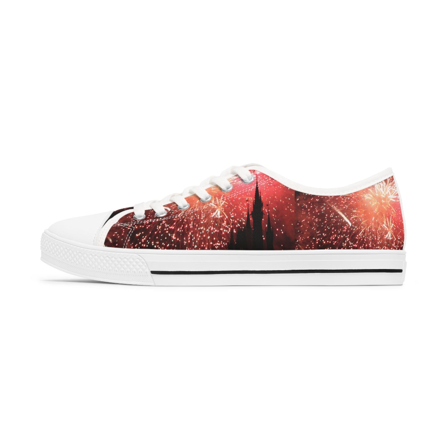 Women's Low Top Sneakers, castle, fireworks