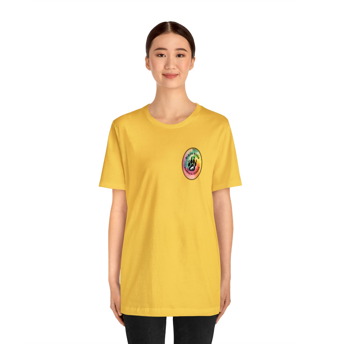 Tie Dye Black River Search & Rescue Logo Unisex Jersey Short Sleeve Tee