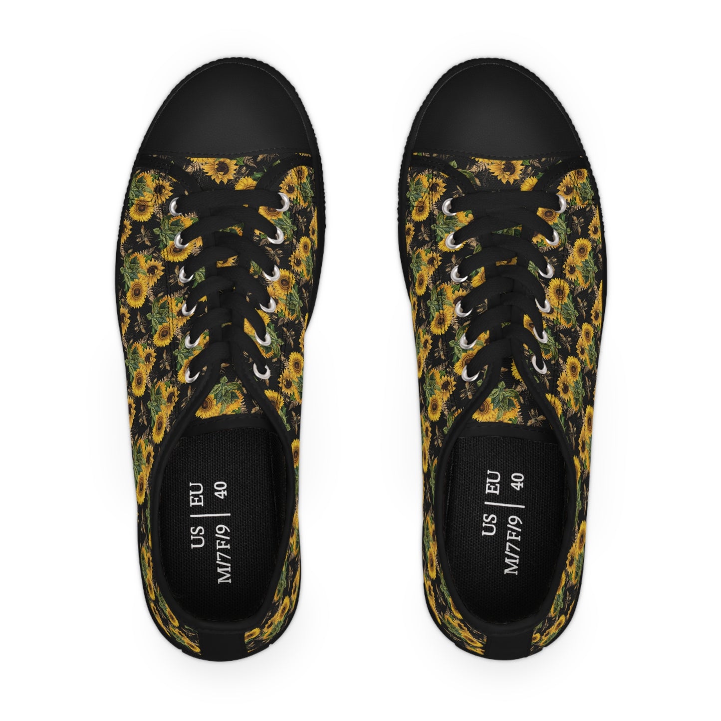 Women's Low Top Sunflower and Bee Sneakers