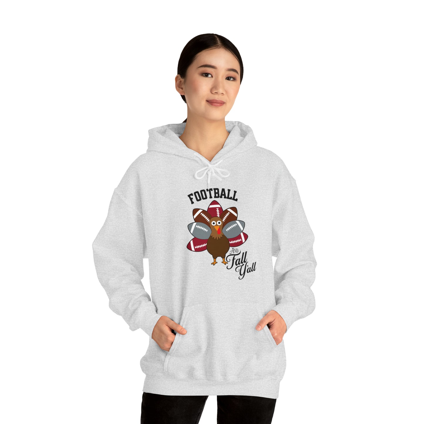 Custom Crimson and Gray Football and Fall Hooded Sweatshirt