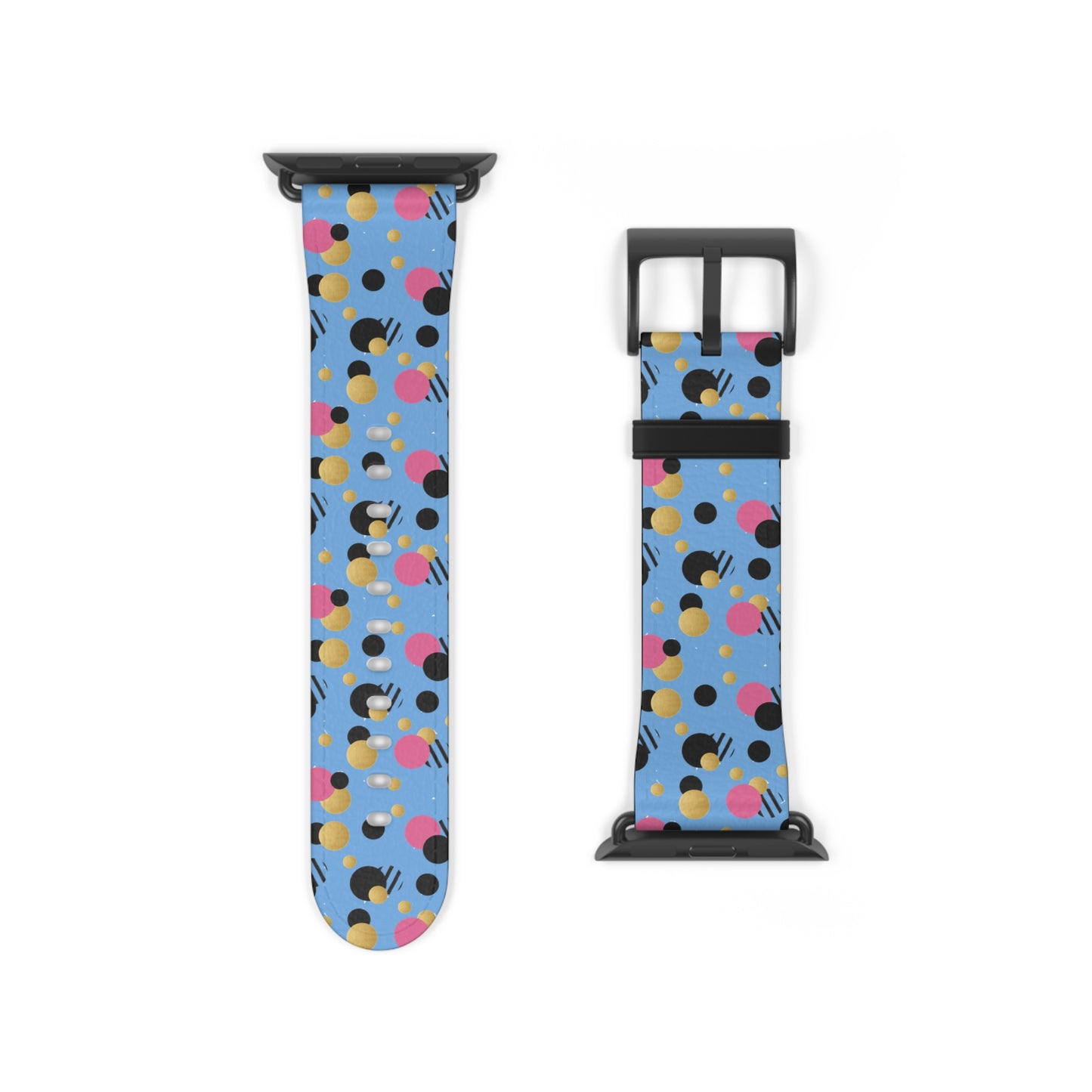 Pink Black Gold Polka Dot light Blue Apple Watch Band