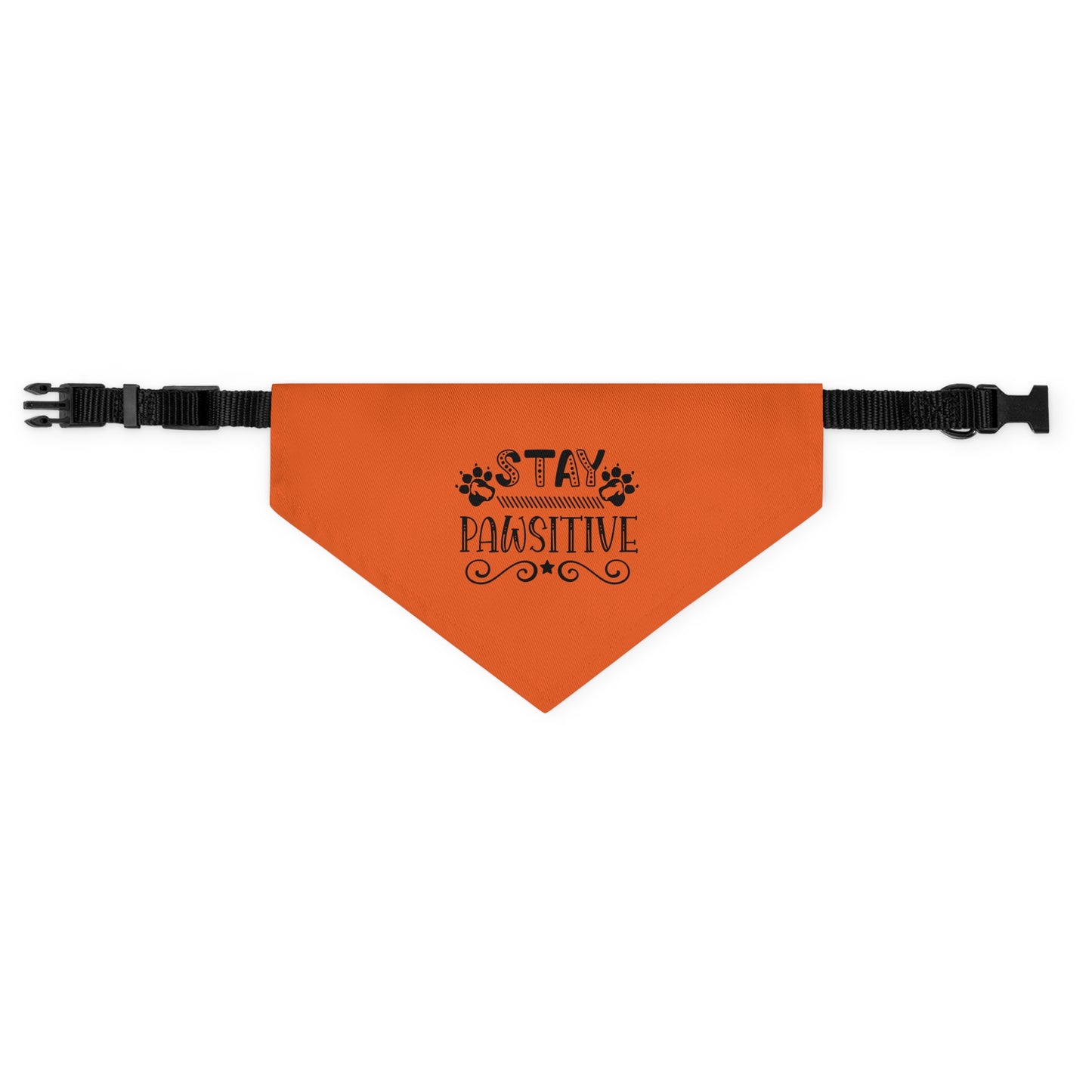 Pet Bandana Collar, Stay Pawsitive, Orange