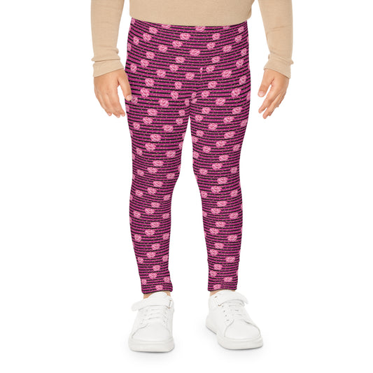 Girls colorful pink and rose gold dot leggings