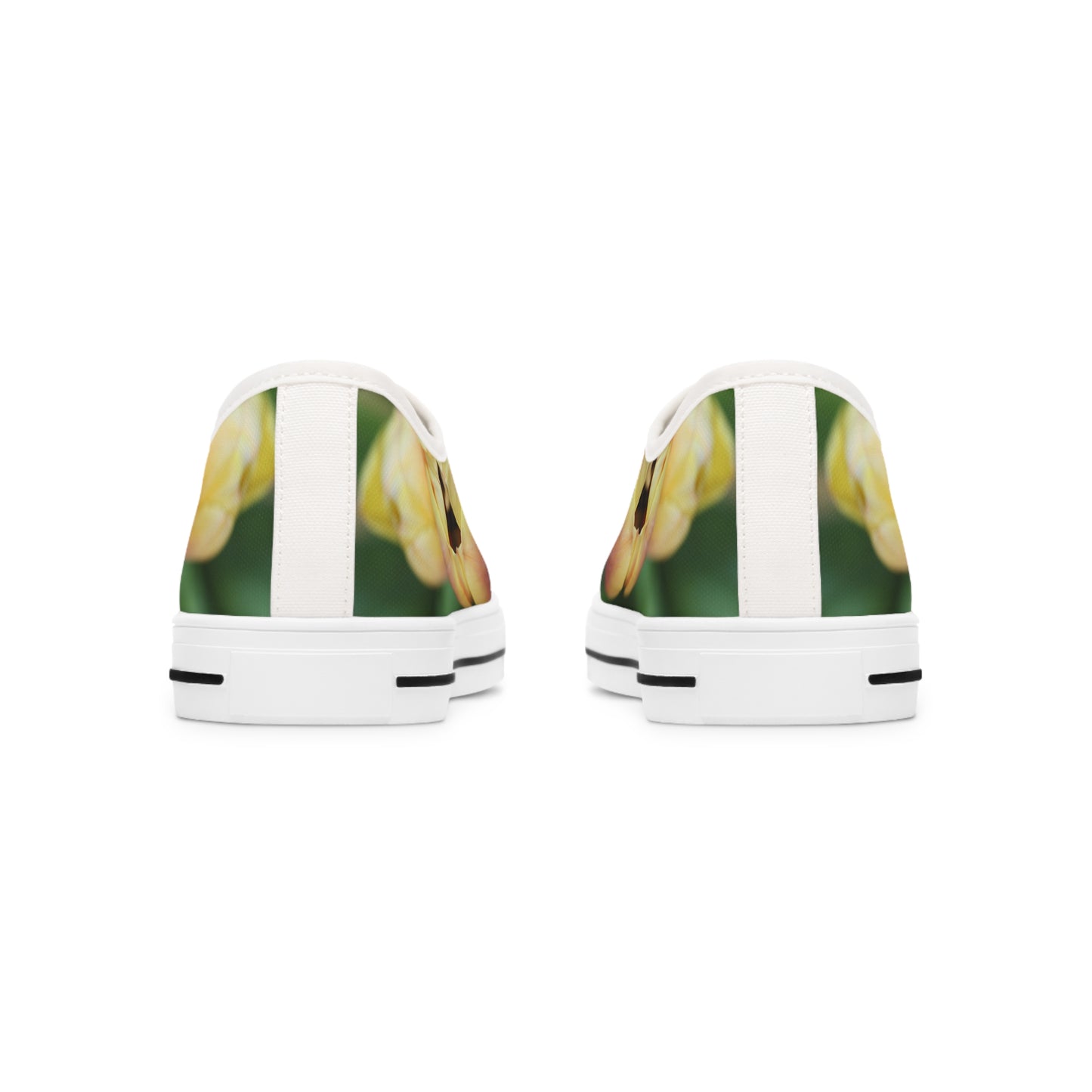 Women's Low Top Sneakers, Tulips, Peach, Yellow, Flowers