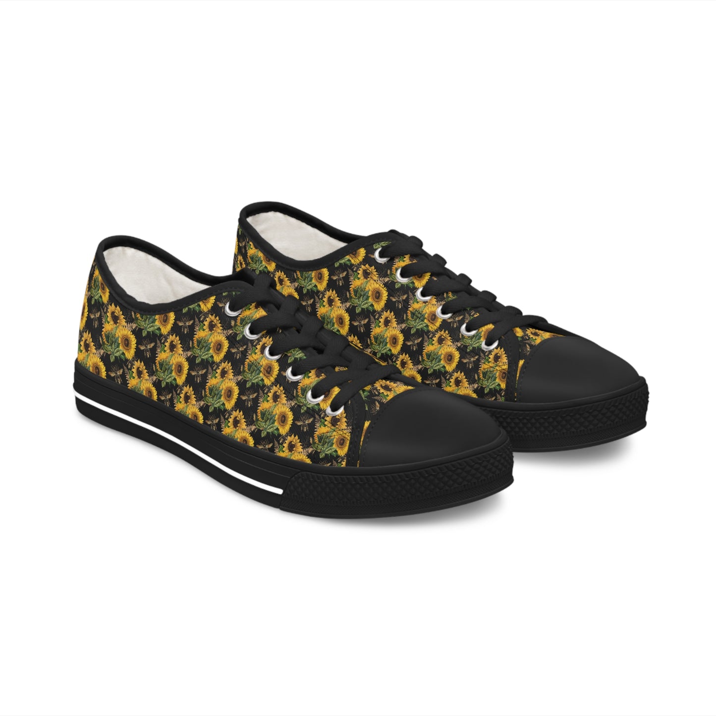 Women's Low Top Sunflower and Bee Sneakers