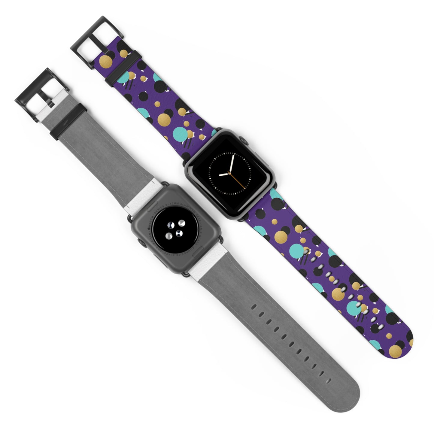 Turquoise Black Gold Polka Dot Purple Apple Watch Band