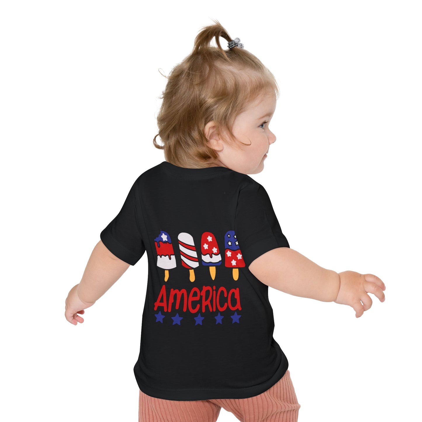 Red White and Cute 4th of July Baby Short Sleeve T-Shirt Patriotic