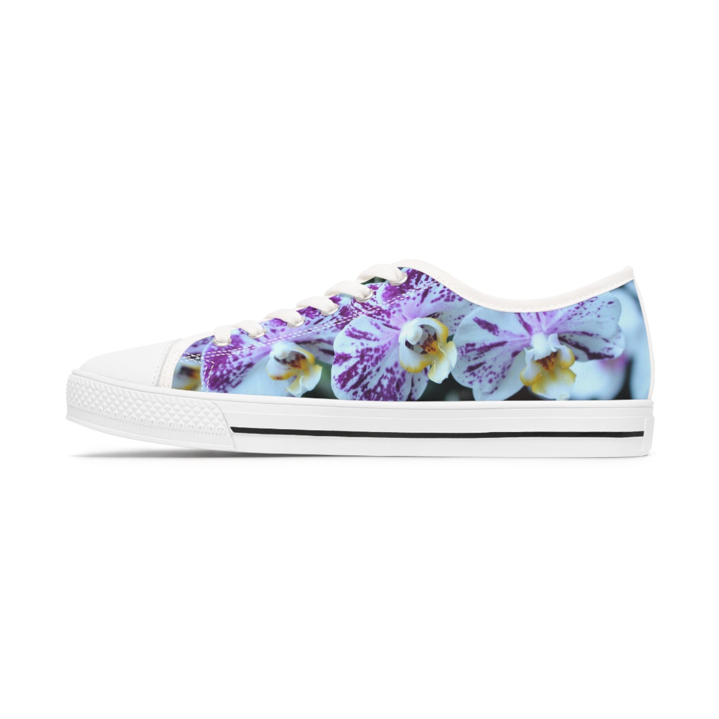 Women's Low Top Sneakers, Orchids, Purple, Flower