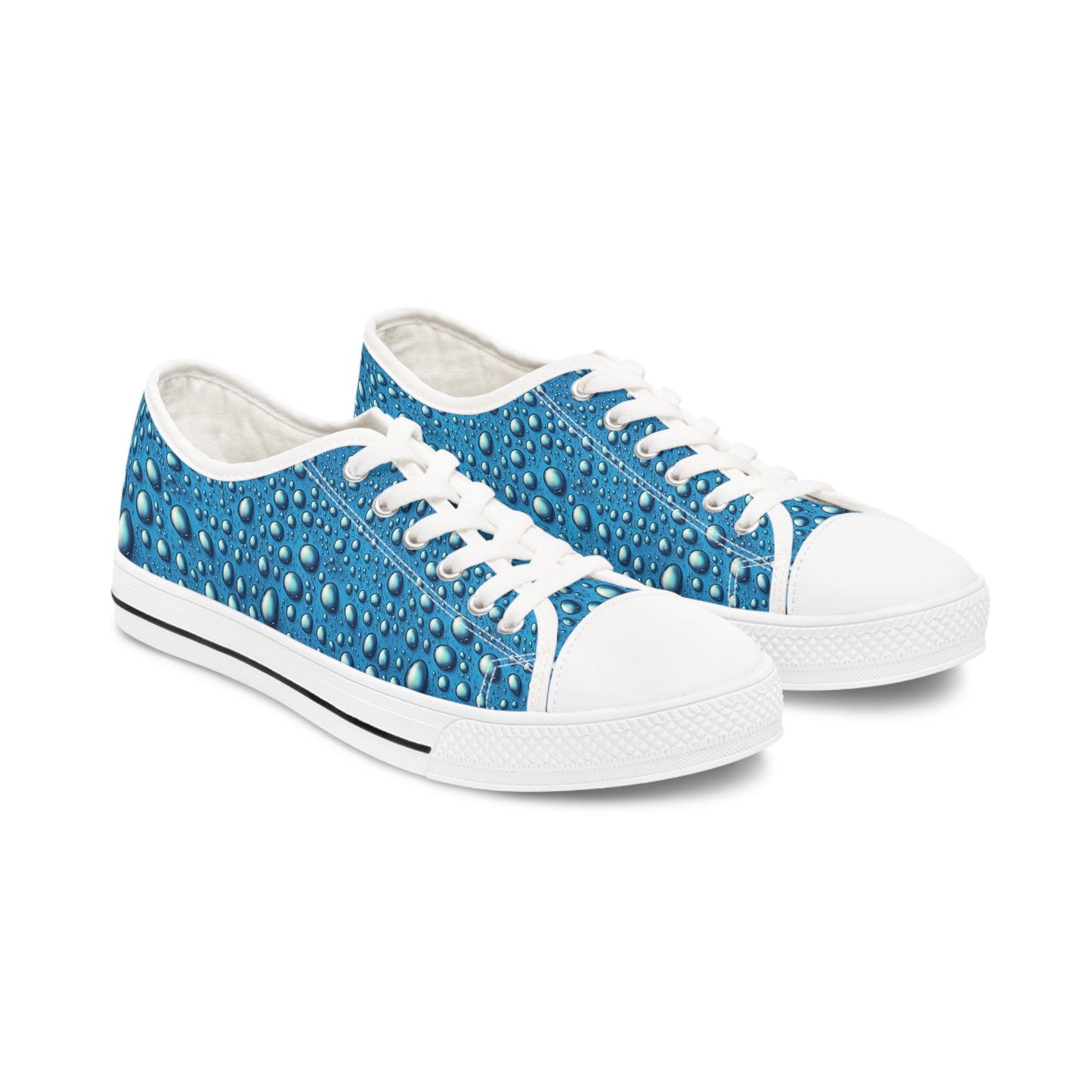 Water Droplet Print Women's Low Top Sneakers