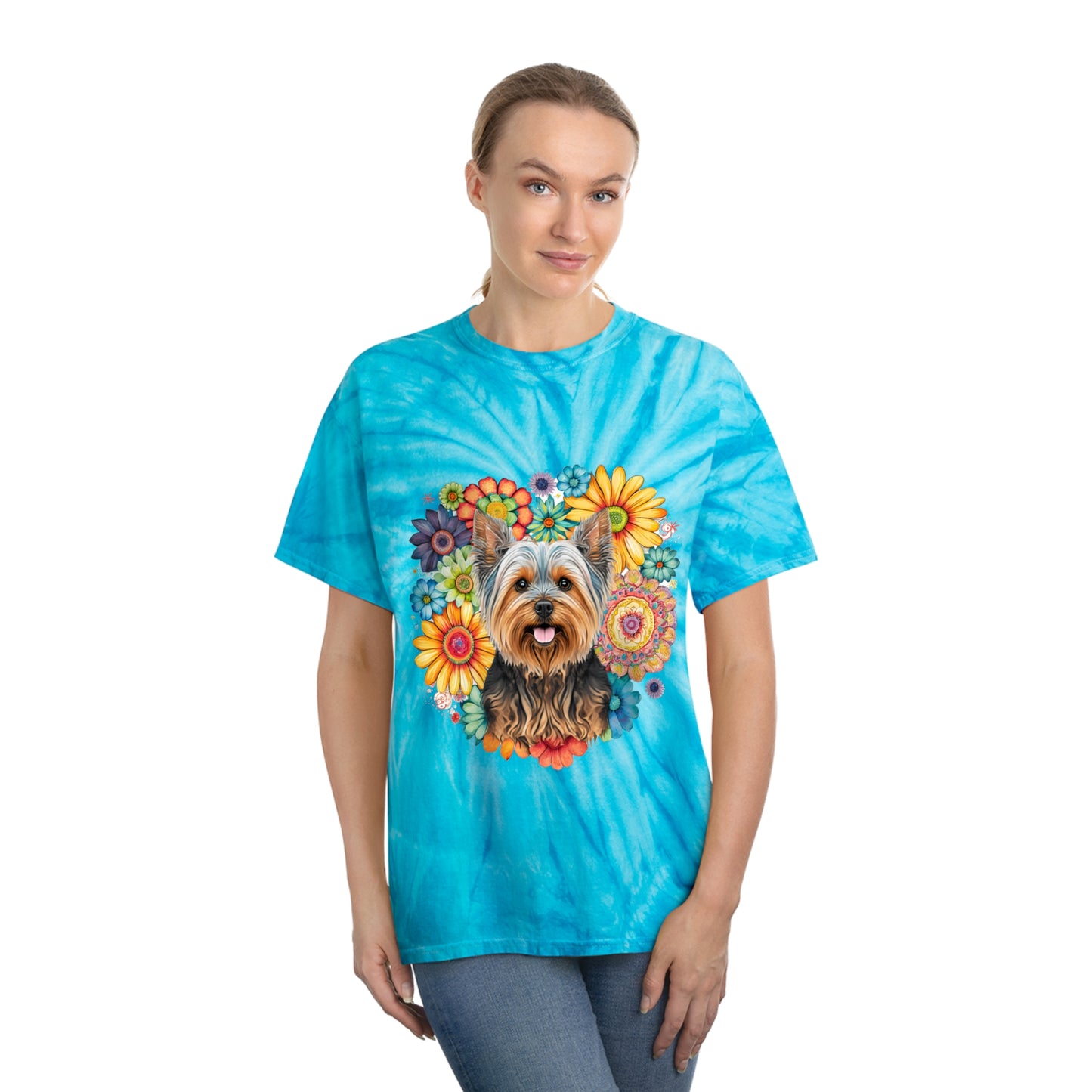 Yorkie pawprint Love Tie-Dye Tee, Cyclone