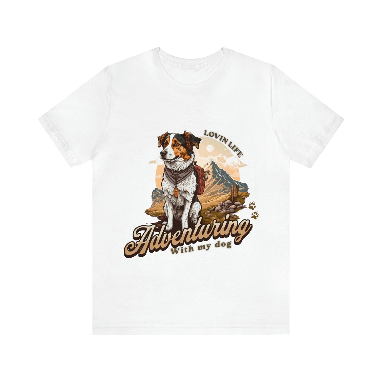 Adventuring with my Dog Short Sleeve Tee, Vintage Outdoor theme