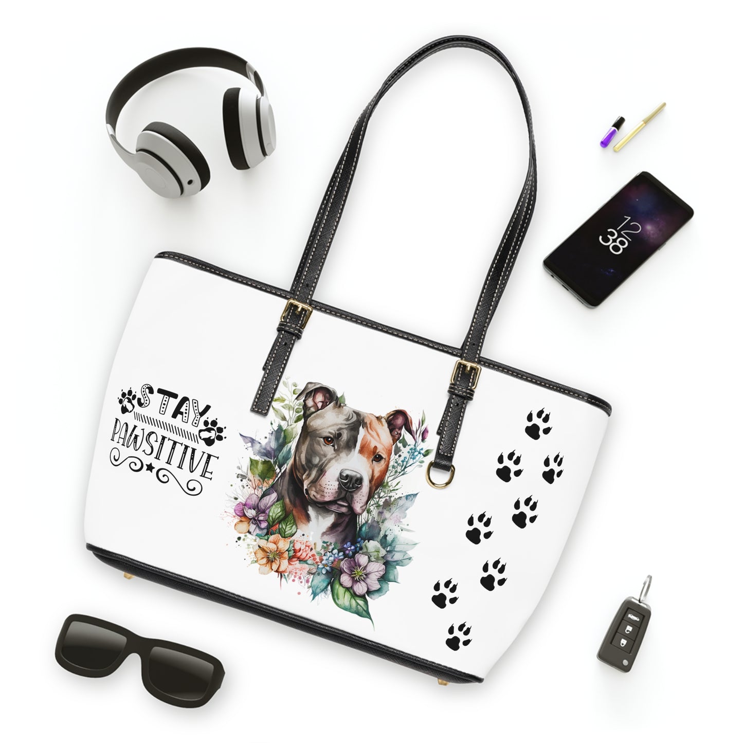 Pitbull Leather Shoulder Bag You had me at Woof Stay Pawsitive