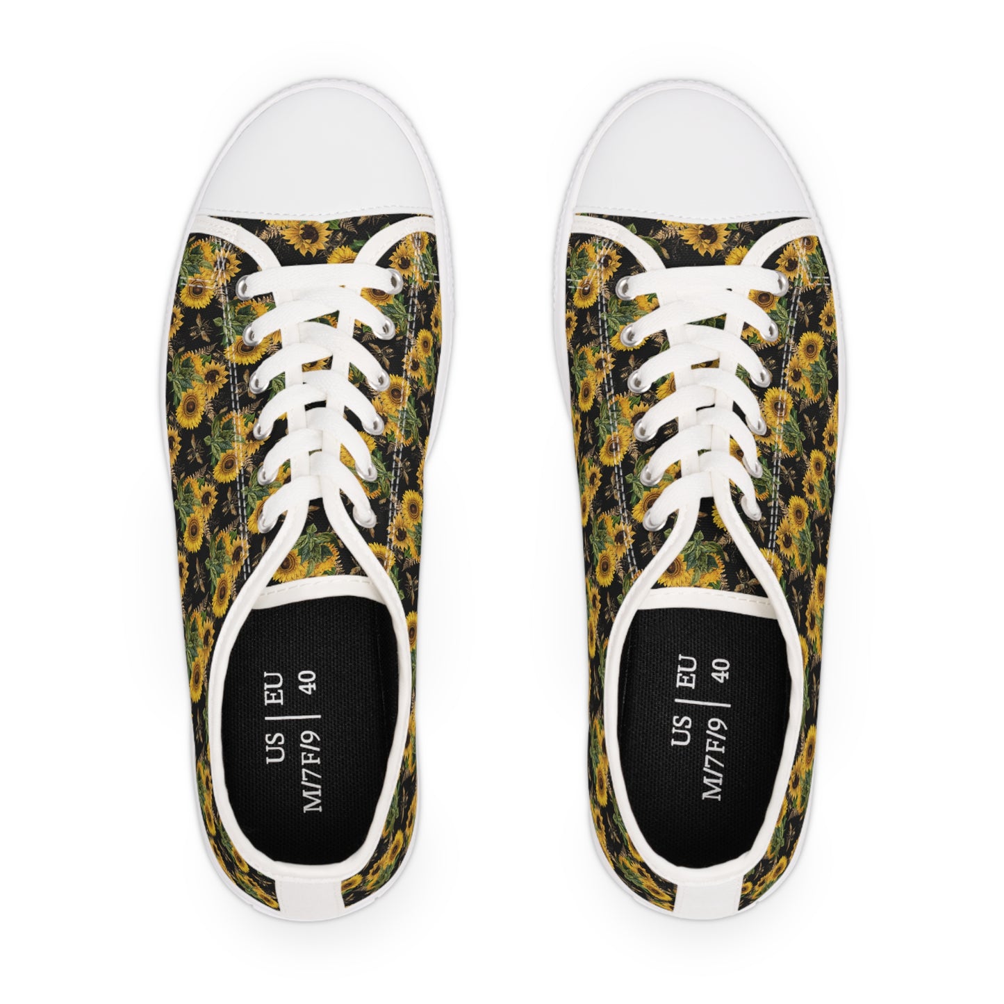 Women's Low Top Sunflower and Bee Sneakers