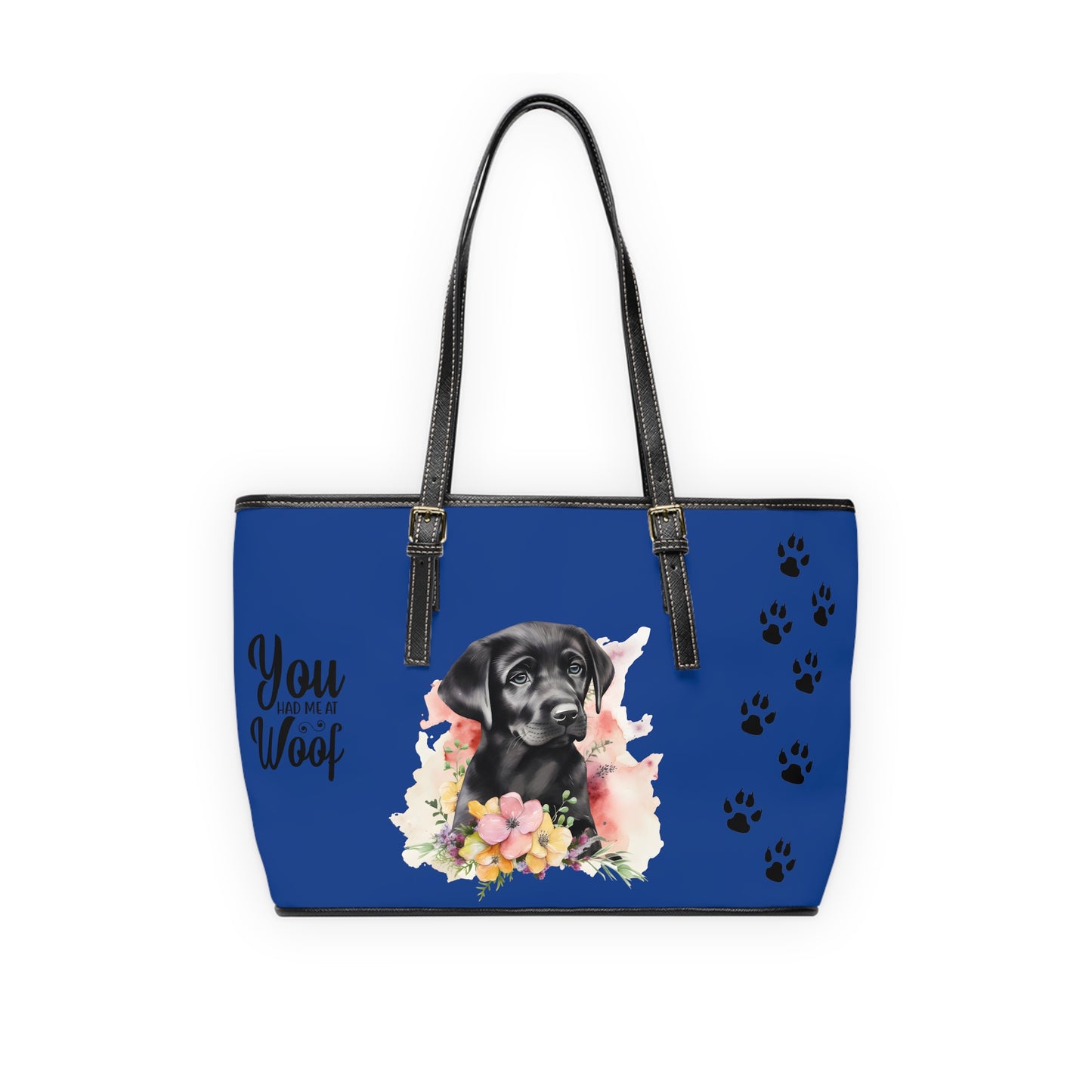 Country Lab Leather Shoulder Bag Dark Blue You had me at woof stay pawsitive