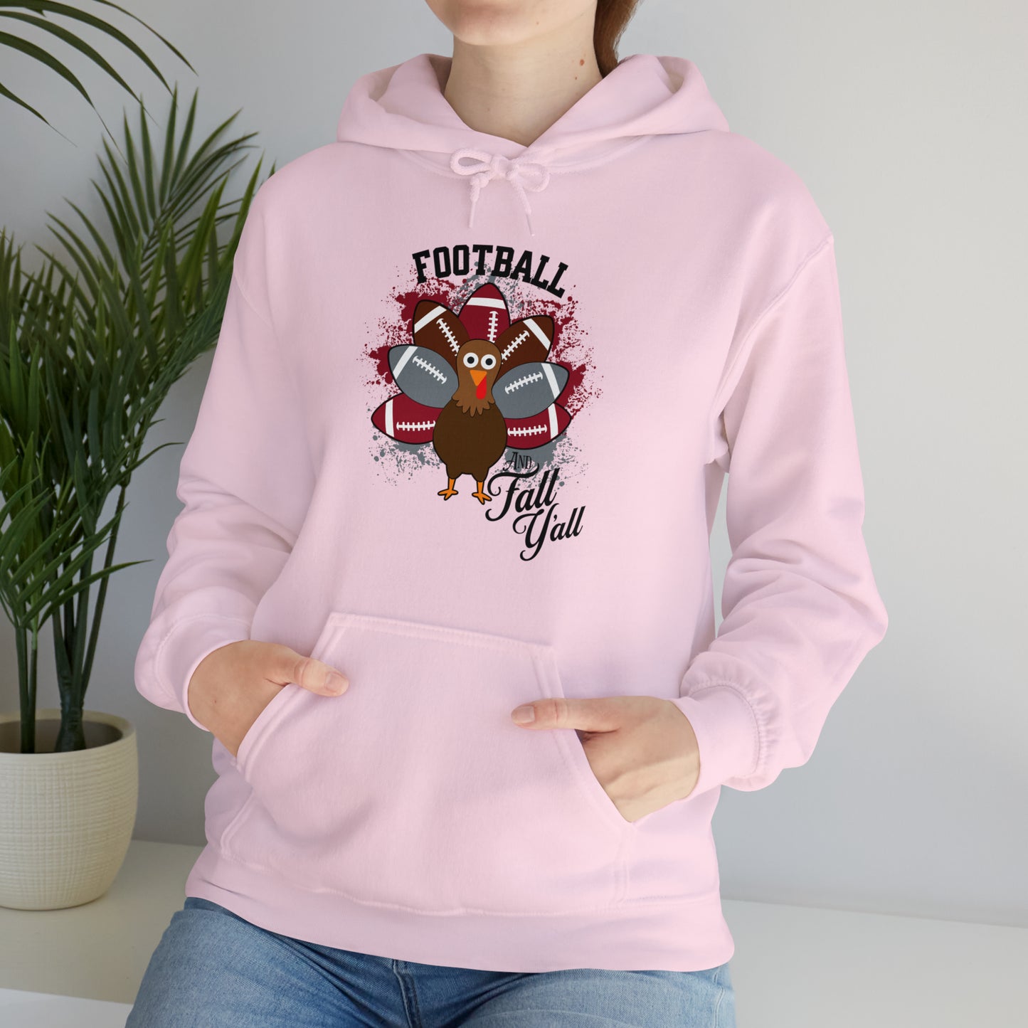 Custom Crimson and Gray Football and Fall Hooded Sweatshirt