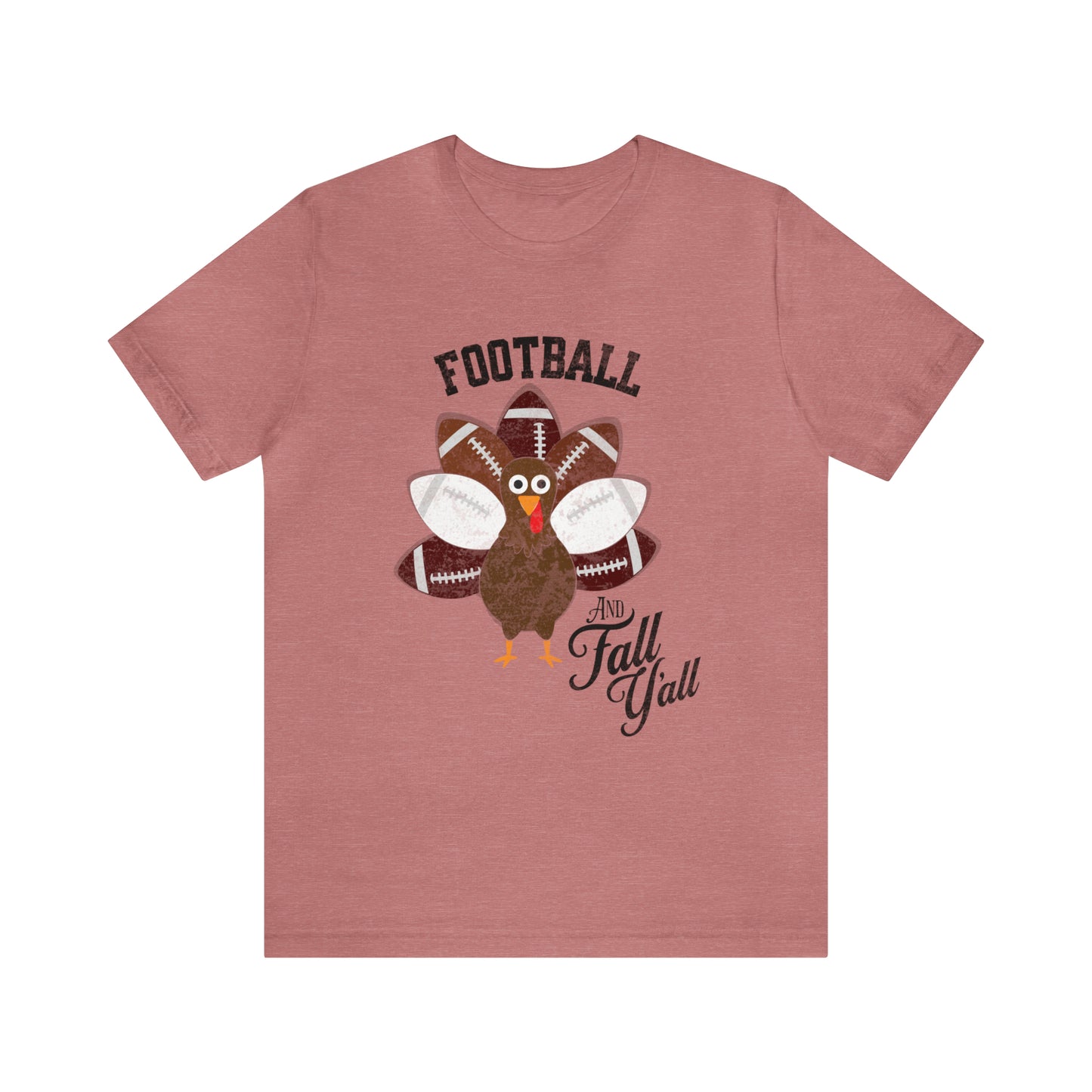 Vintage Dark Red and White Football and Fall Short Sleeve Tee, Football and turkey shirt, Texas A&M