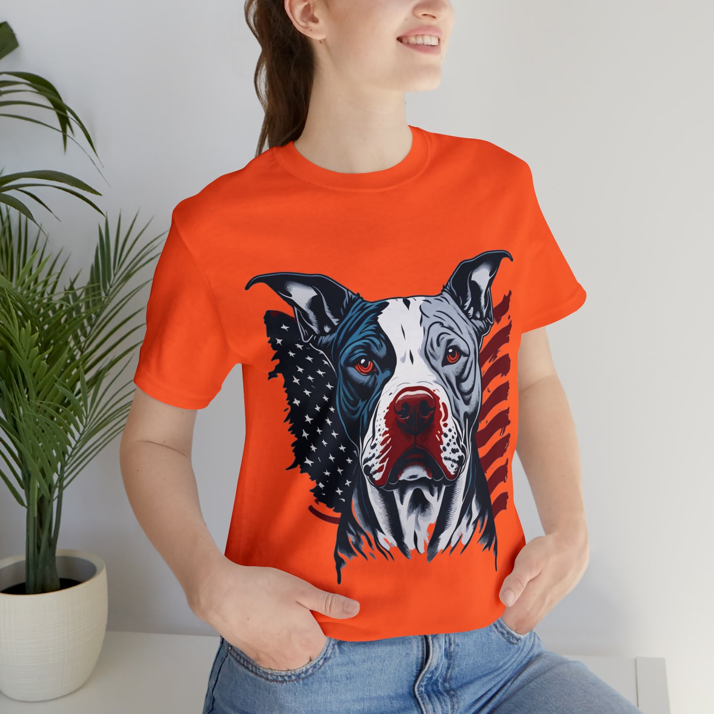 Pit bull 4th of July Unisex Jersey Short Sleeve Tee Patriotic