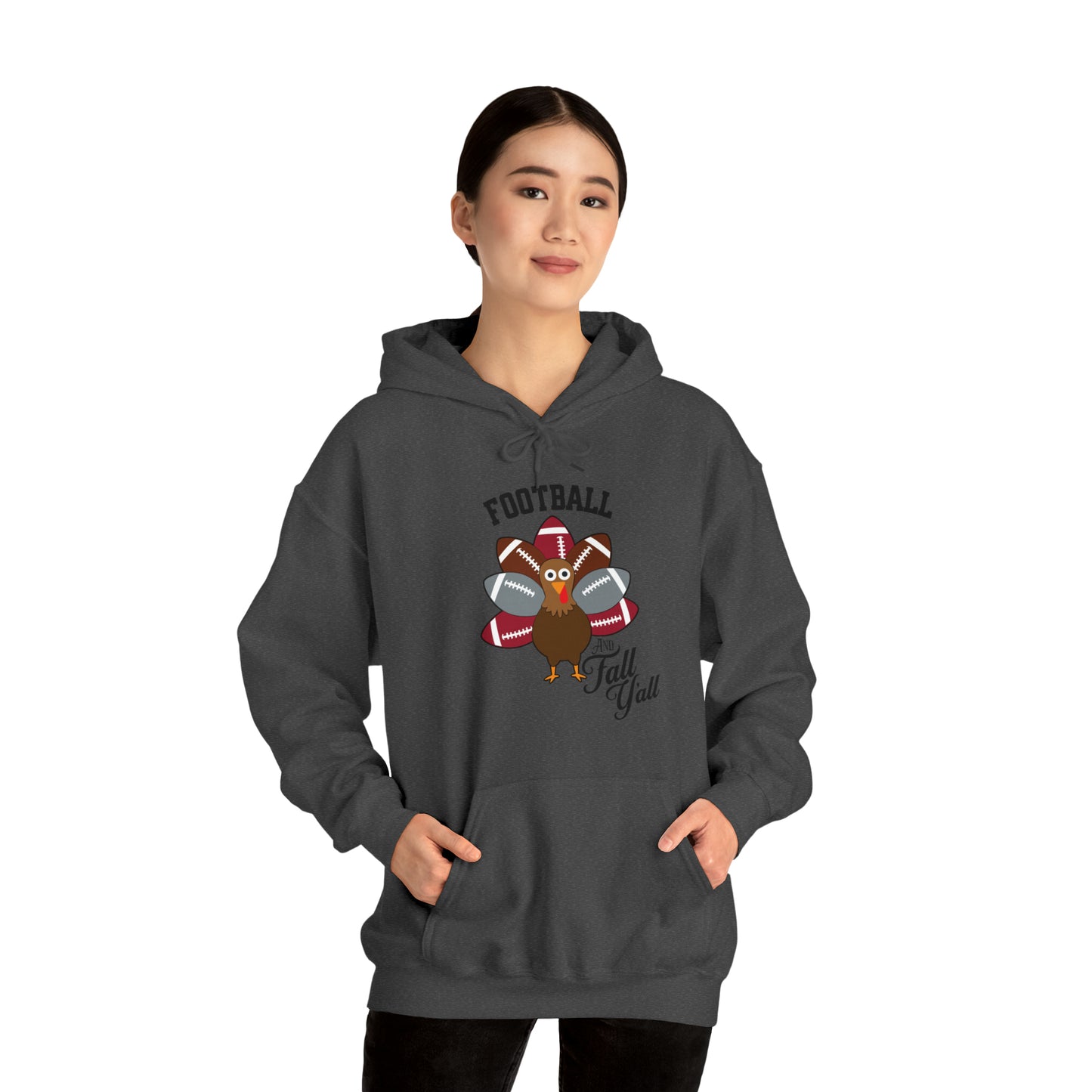 Custom Crimson and Gray Football and Fall Hooded Sweatshirt