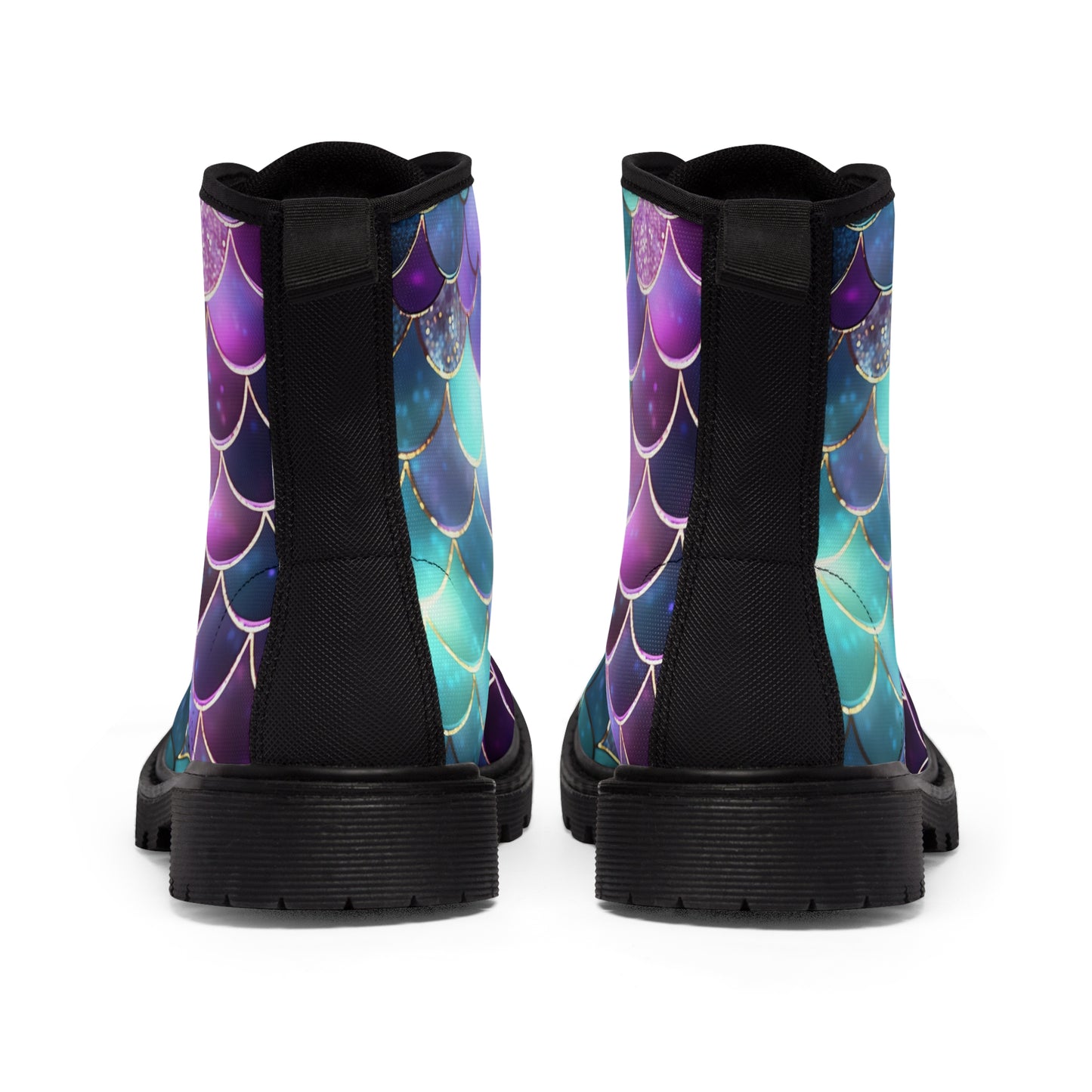 Women's Canvas Boots, Mermaid, Purple