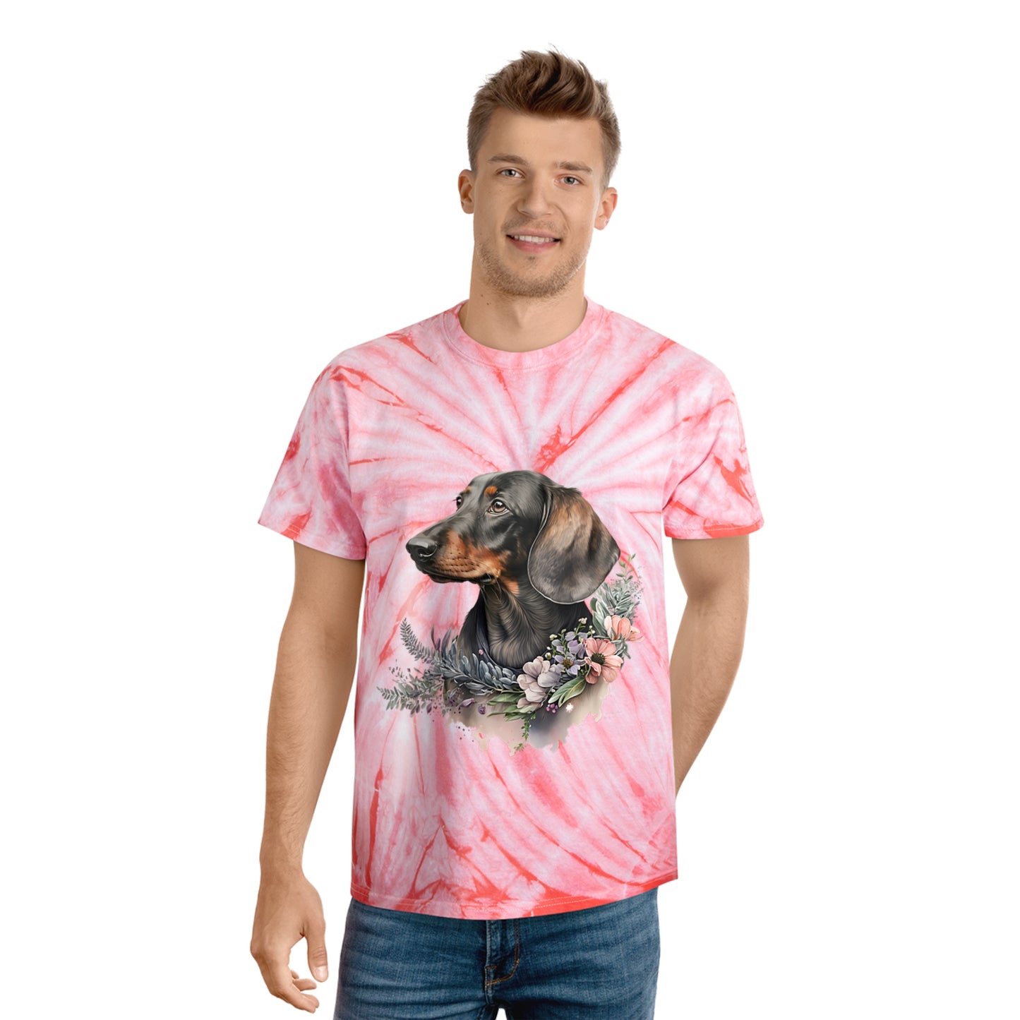 Dachshund pawprint Love Tie-Dye Tee, Cyclone