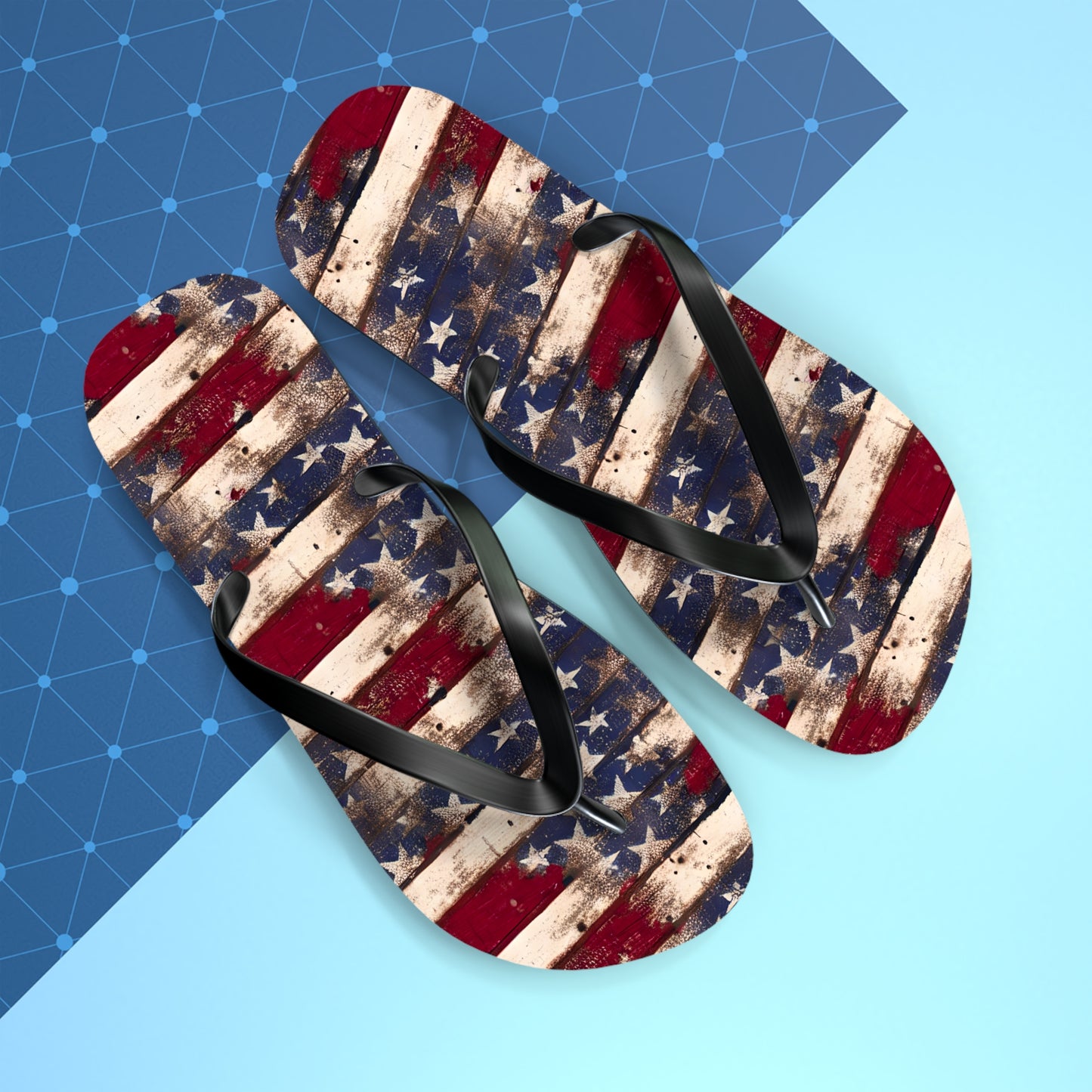 Distressed Retro Flag Flip Flops