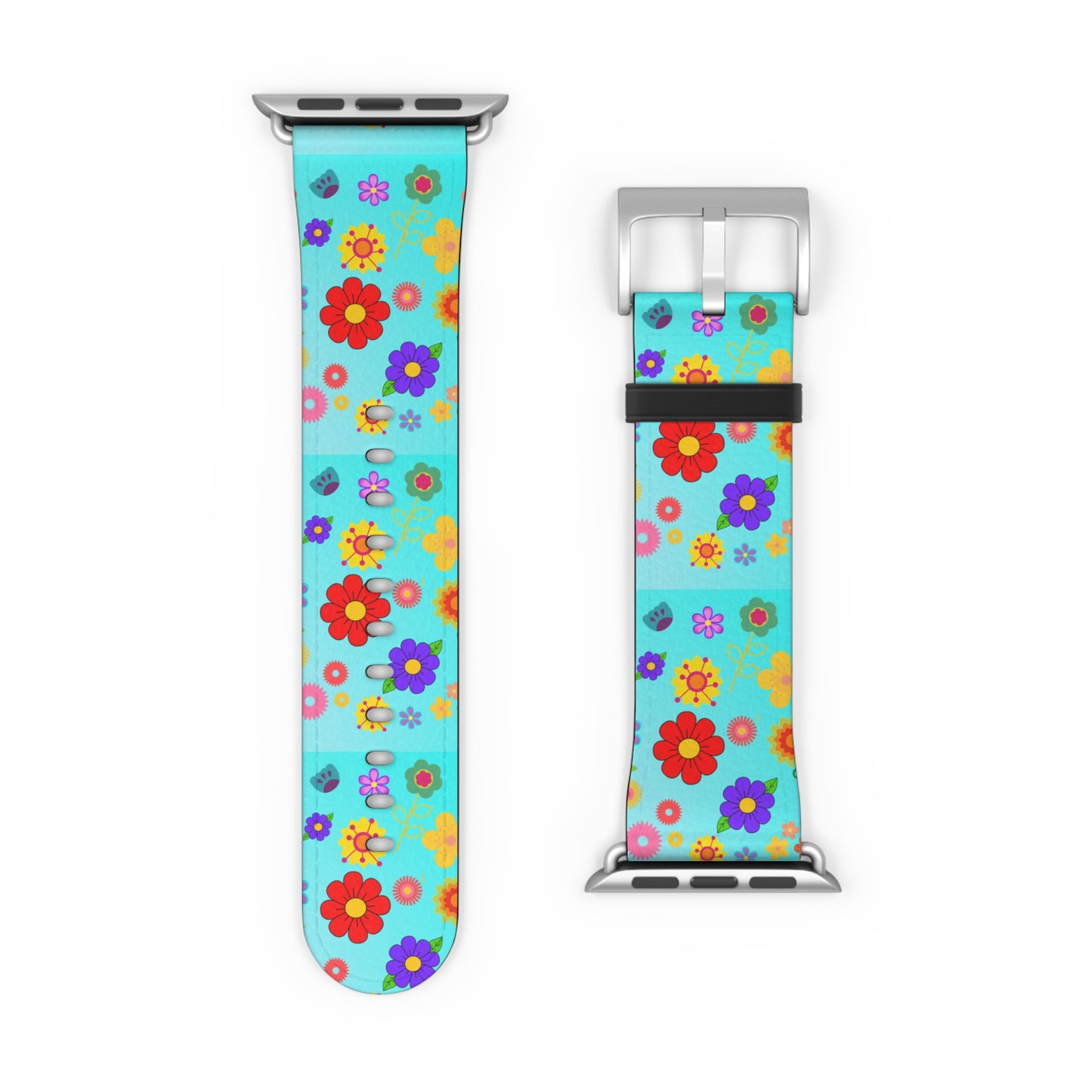 Retro Floral Turquoise Apple Watch Band