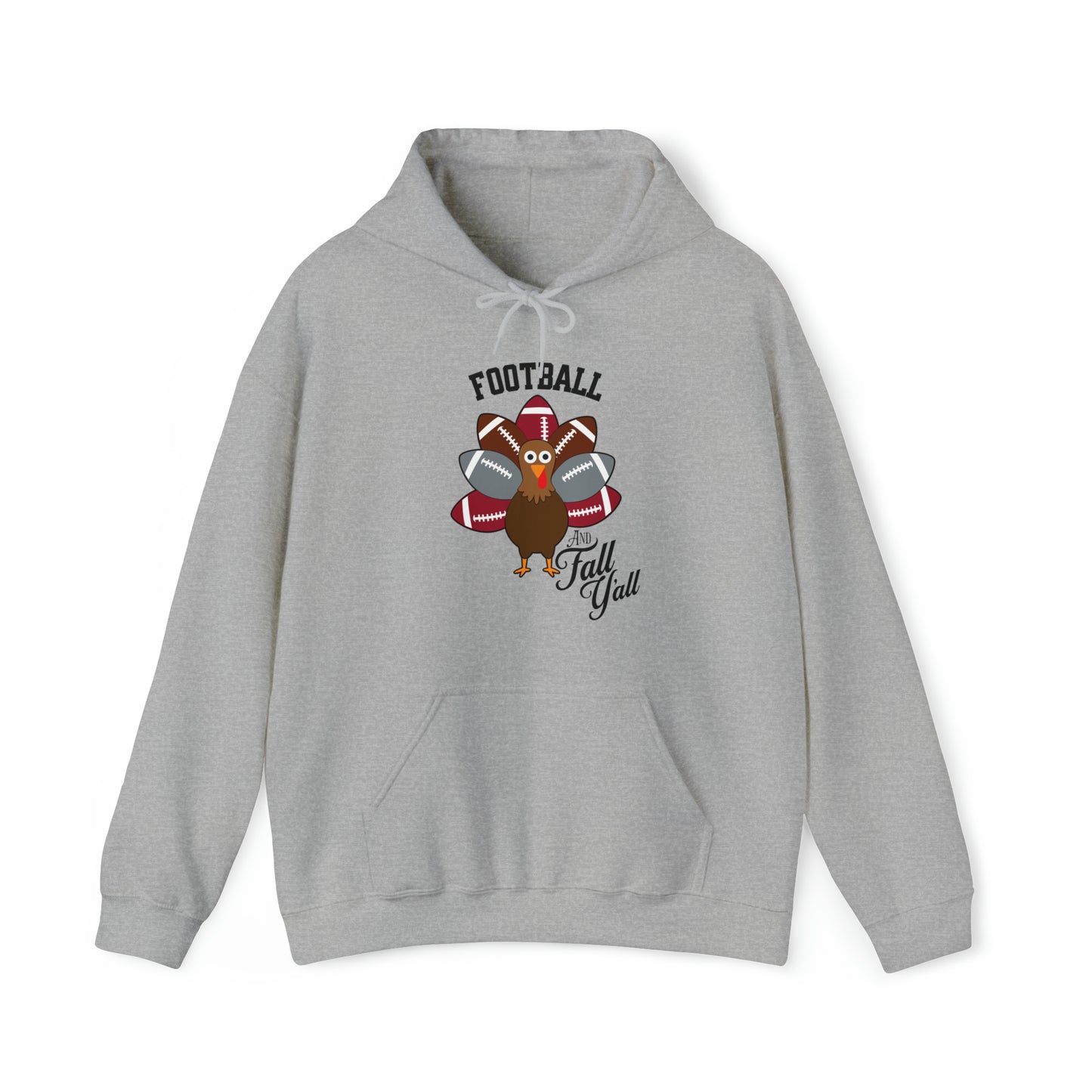 Custom Crimson and Gray Football and Fall Hooded Sweatshirt