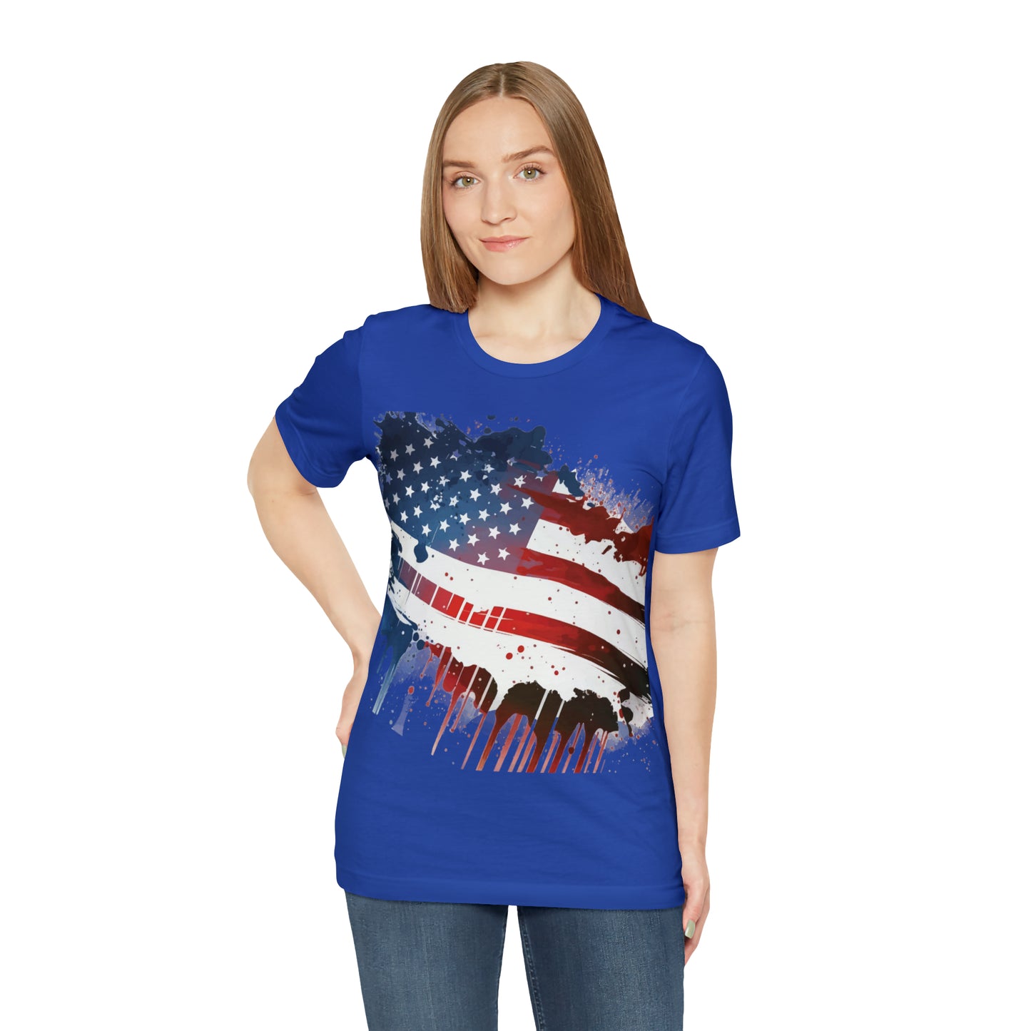 American Flag Unisex Jersey Short Sleeve Tee Patriotic July 4th