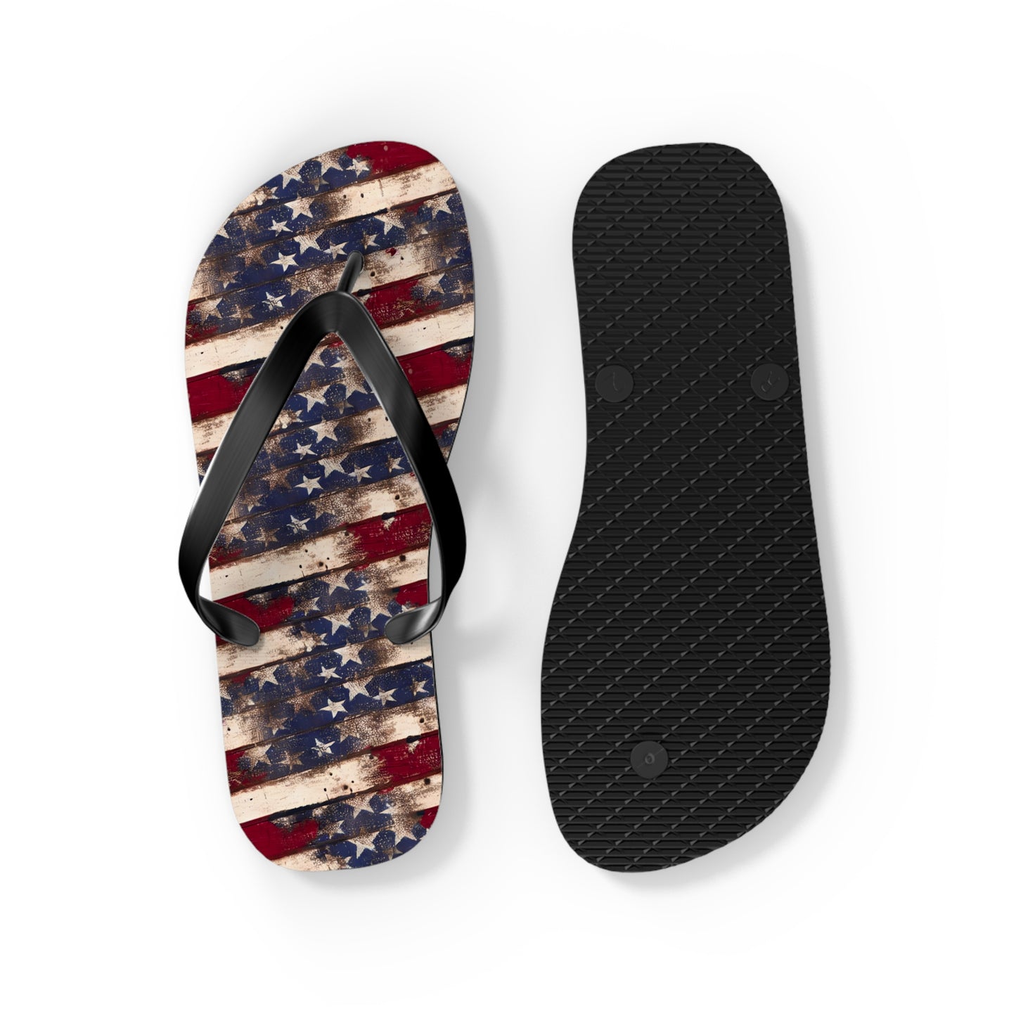 Distressed Retro Flag Flip Flops