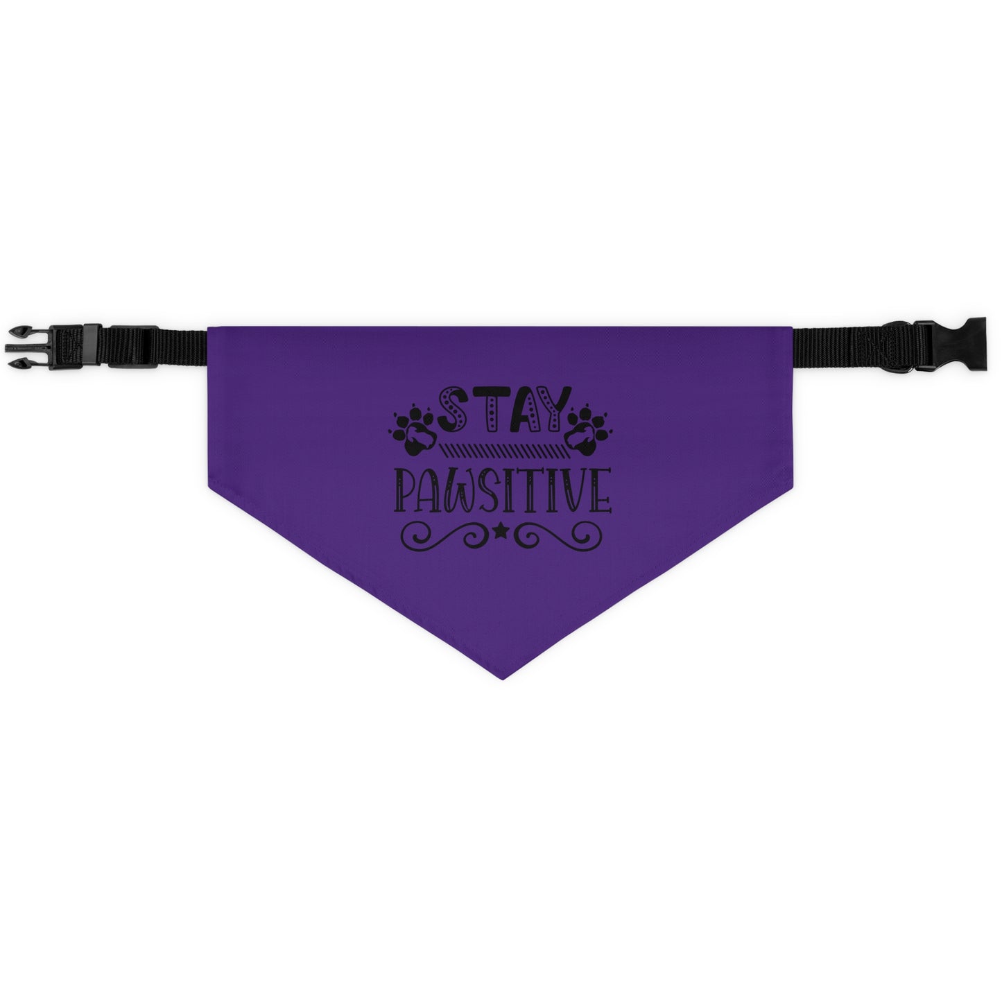 Pet Bandana Collar, Stay Pawsitive, Purple