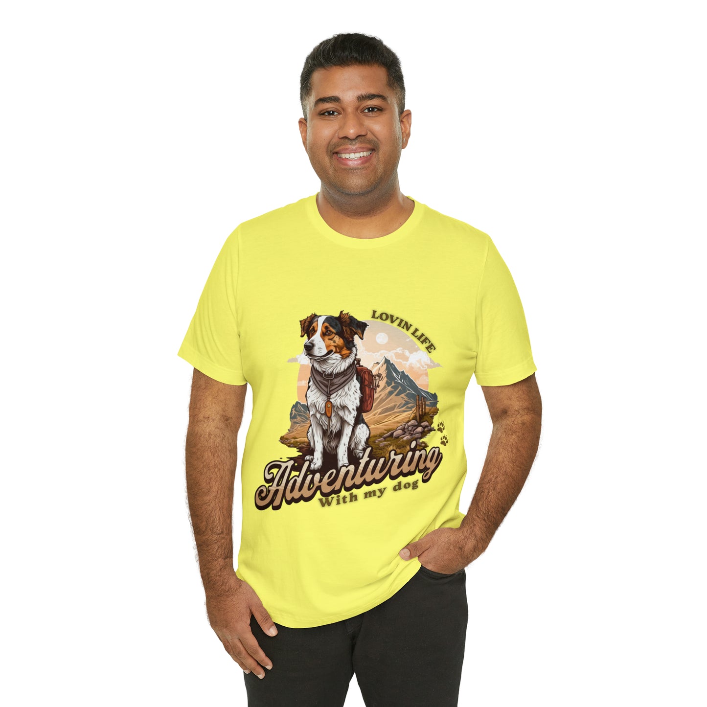 Adventuring with my Dog Short Sleeve Tee, Vintage Outdoor theme