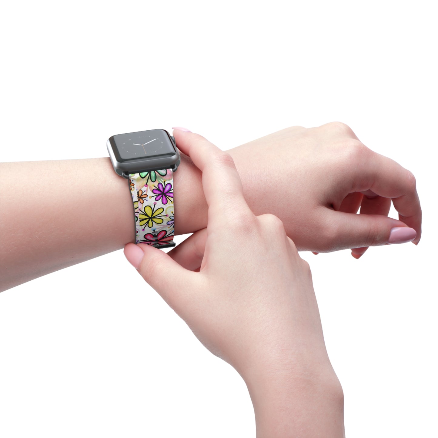 Retro flower multicolor Apple Watch Band floral