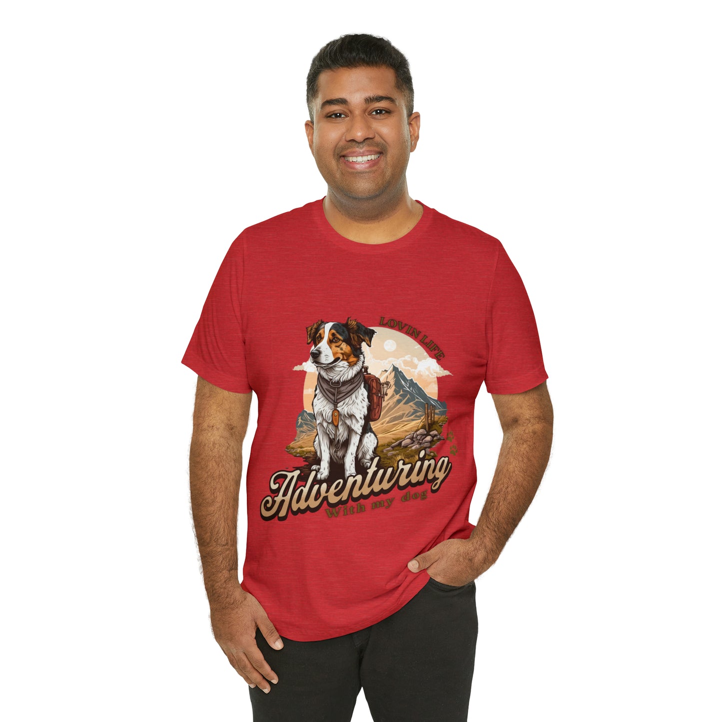 Adventuring with my Dog Short Sleeve Tee, Vintage Outdoor theme