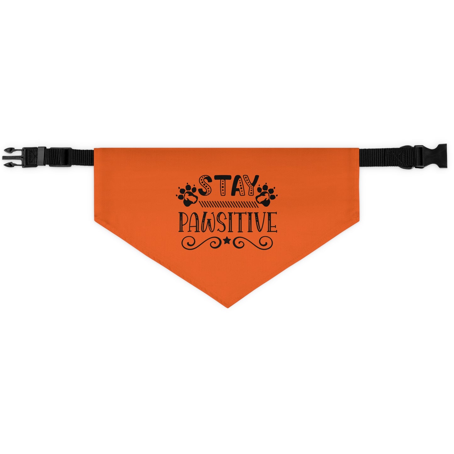 Pet Bandana Collar, Stay Pawsitive, Orange