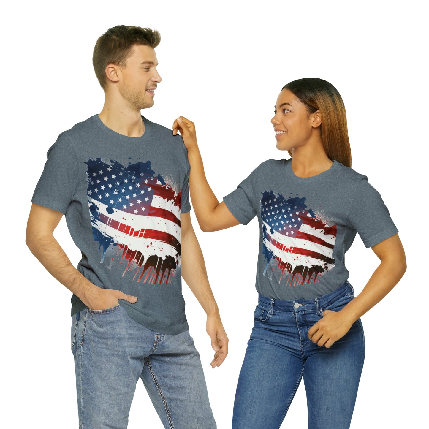 American Flag Unisex Jersey Short Sleeve Tee Patriotic July 4th