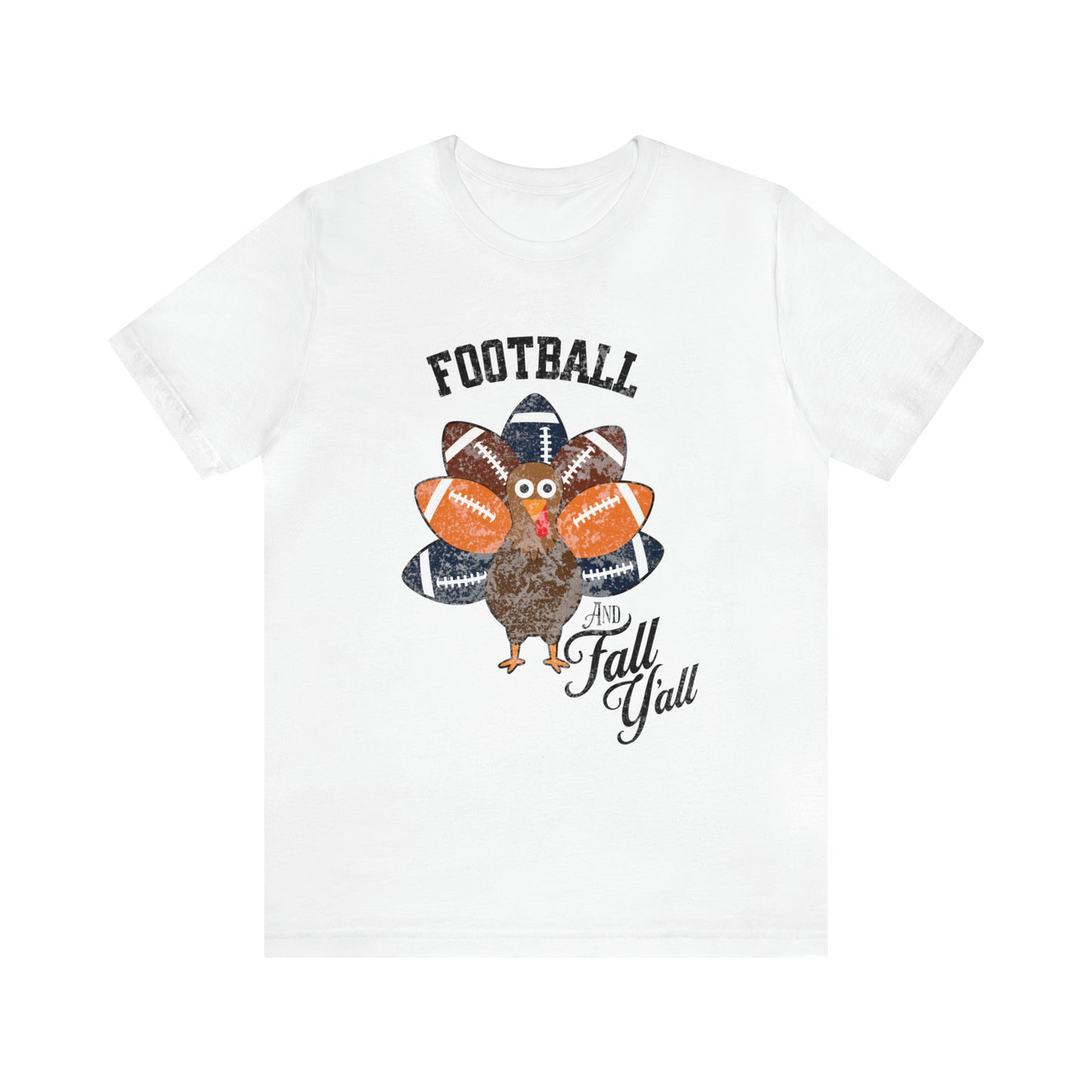 Vintage Dark Blue and Orange Football and Fall Short Sleeve Tee, Football and turkey shirt, Auburn