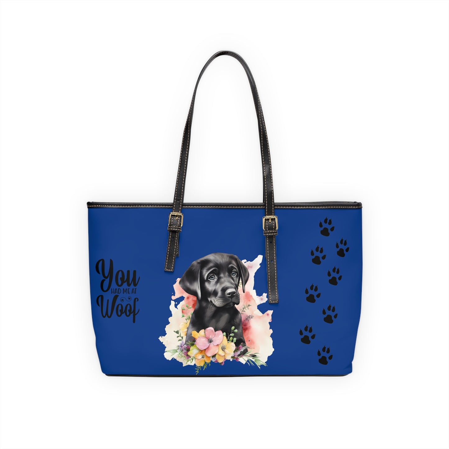 Country Lab Leather Shoulder Bag Dark Blue You had me at woof stay pawsitive