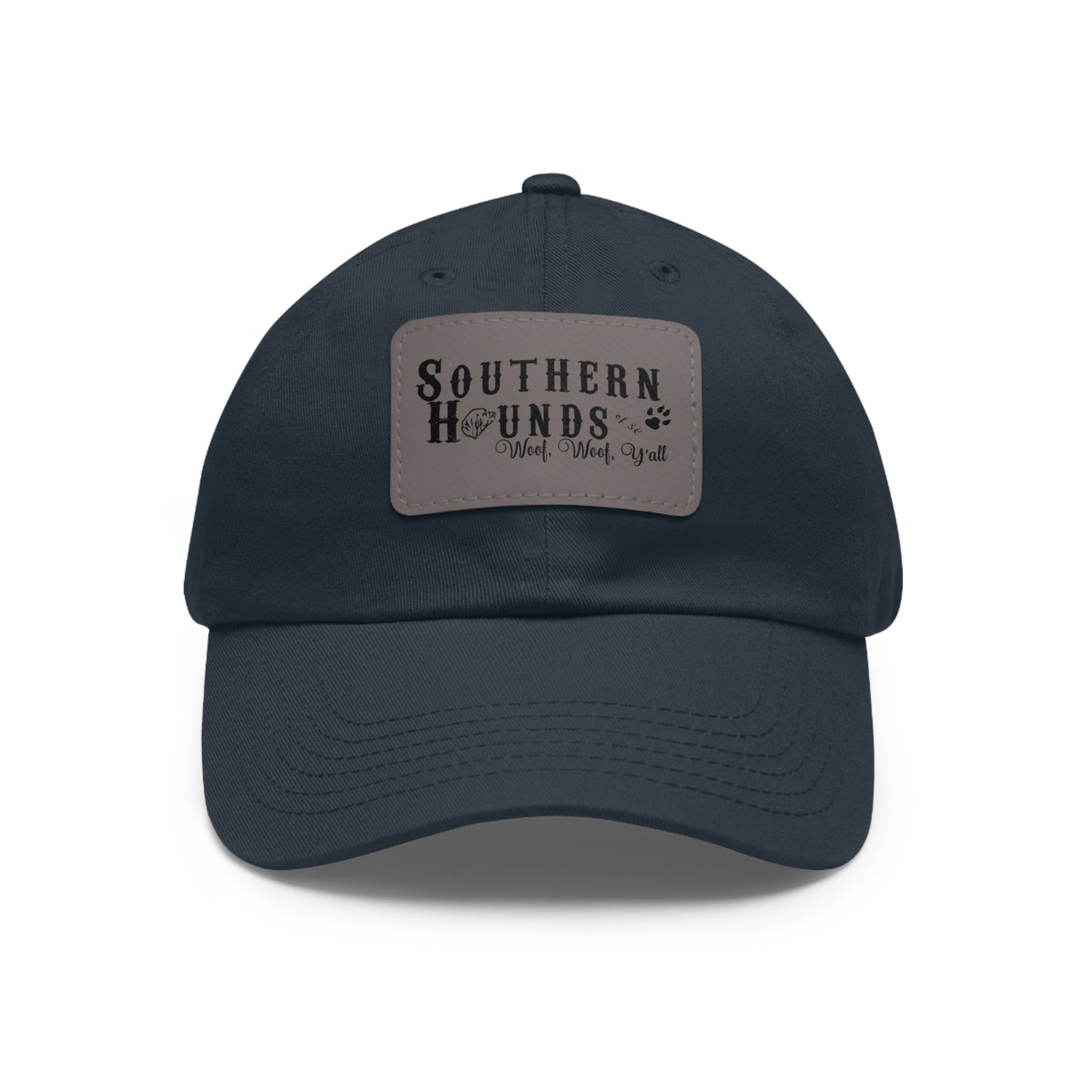 Dad Southern Hounds Hat with Leather Patch (Rectangle)