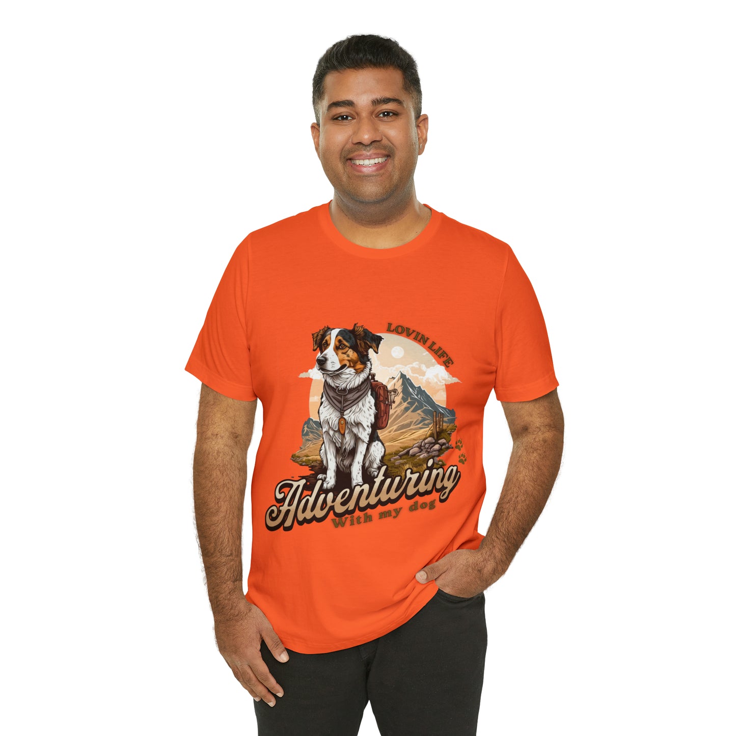 Adventuring with my Dog Short Sleeve Tee, Vintage Outdoor theme