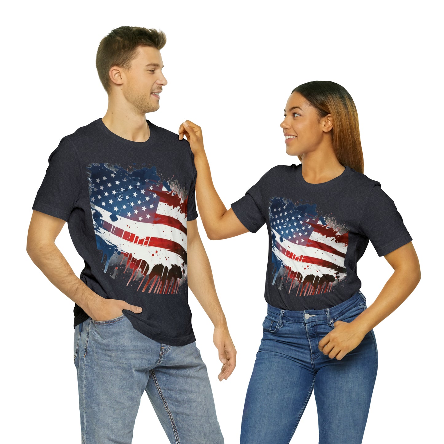 American Flag Unisex Jersey Short Sleeve Tee Patriotic July 4th