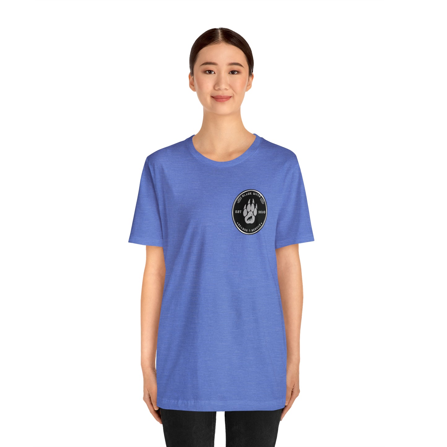 Black River Search & Rescue Logo Black Unisex Jersey Short Sleeve Tee